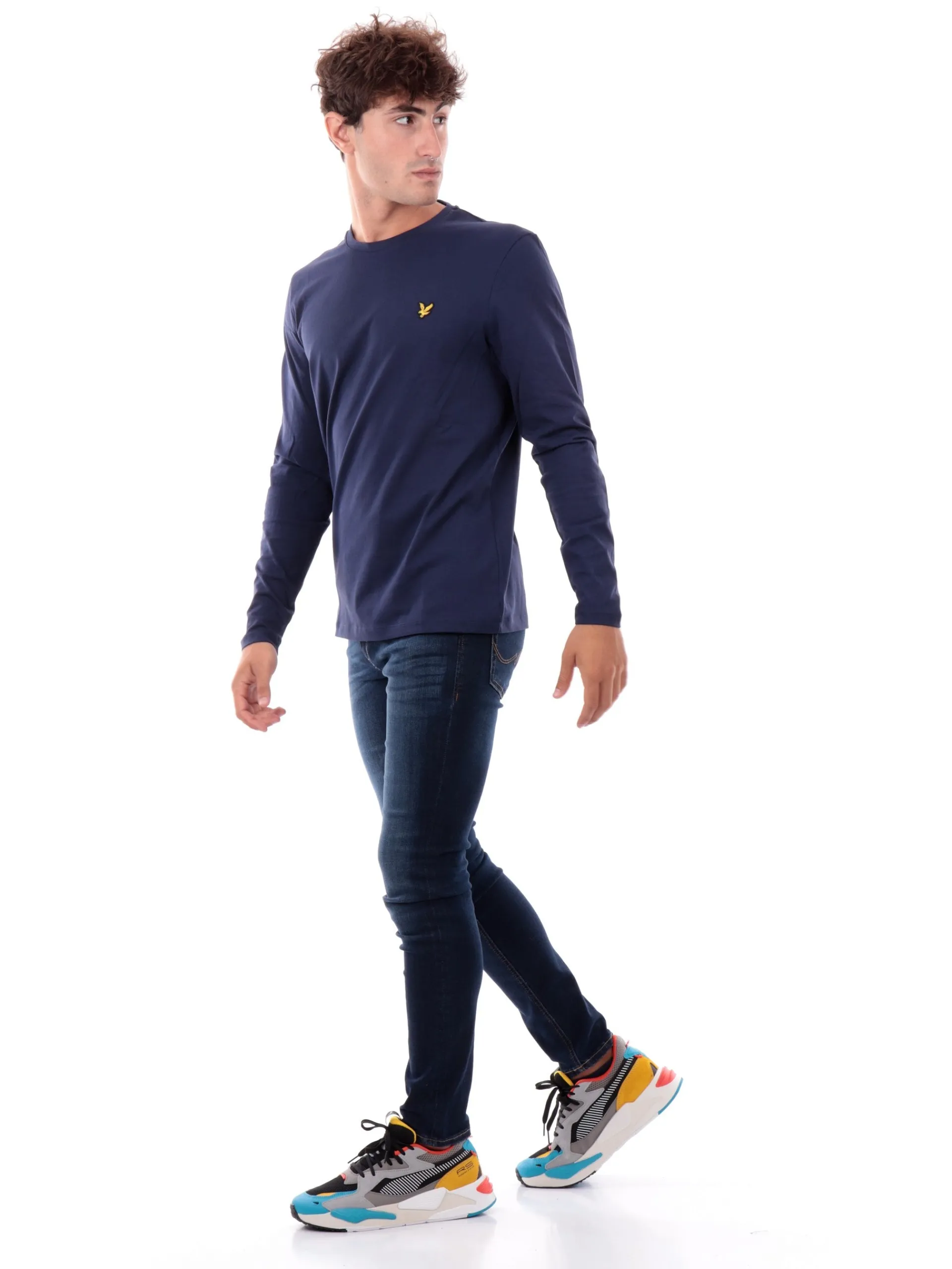 LYLE & SCOTT T-Shirt*Maglia da uomo blu a maniche lunghe