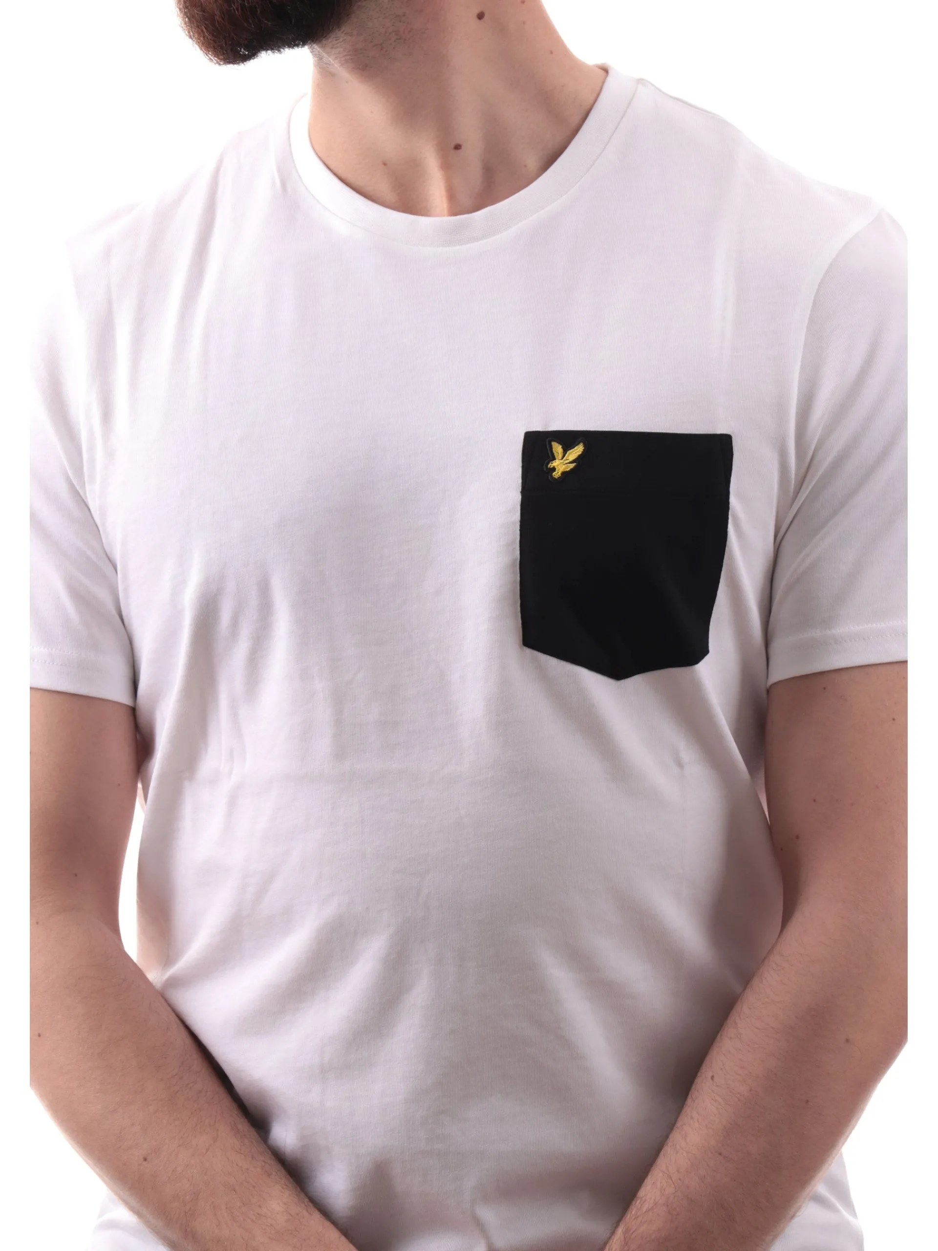 LYLE & SCOTT T-Shirt*Maglia Lyle Scott bianca da uomo con taschino Contrast Pocket TS831VOG