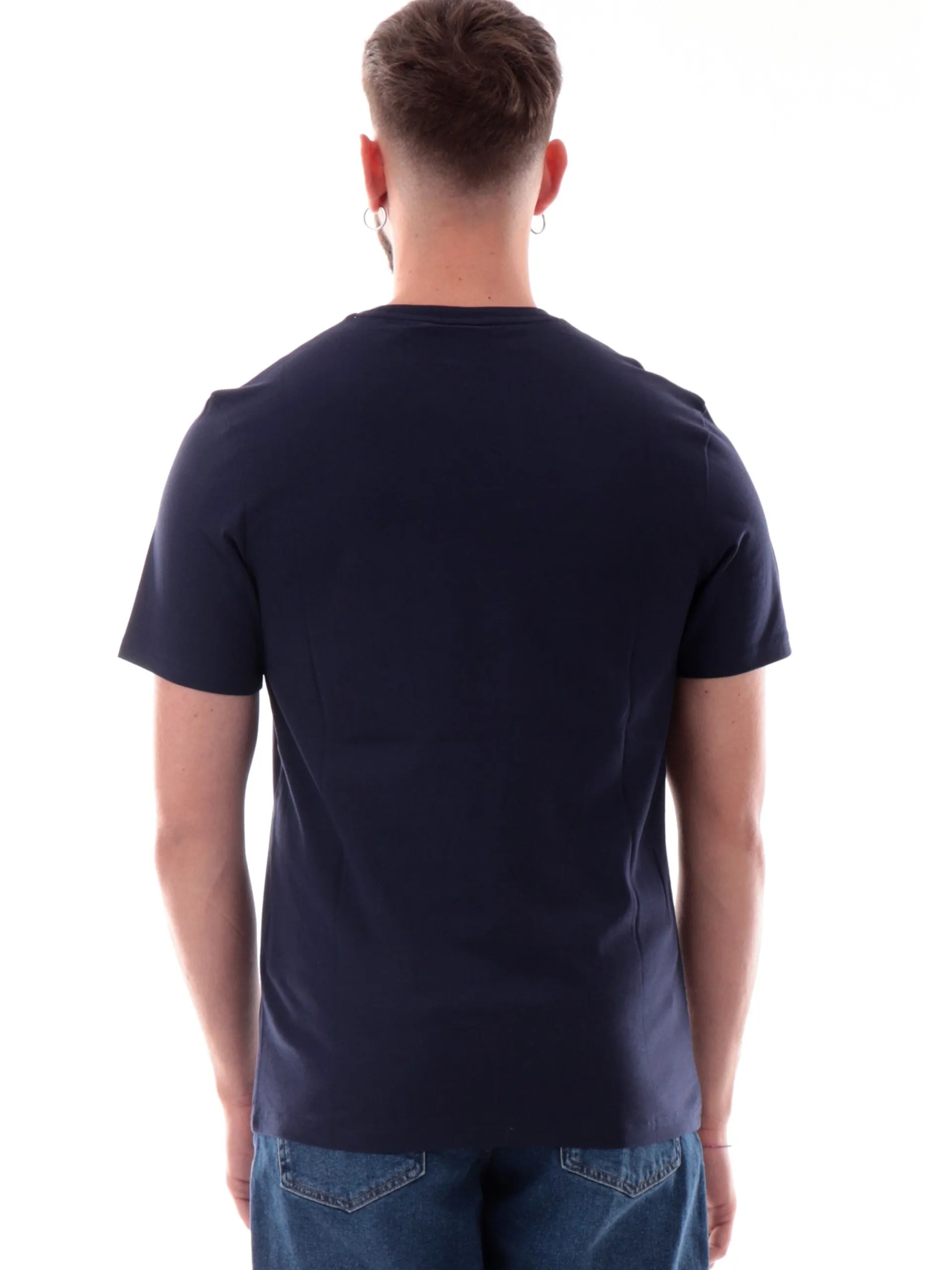 LYLE & SCOTT T-Shirt*Maglia Lyle Scott blu da uomo con taschino a contrasto colore TS831VOG