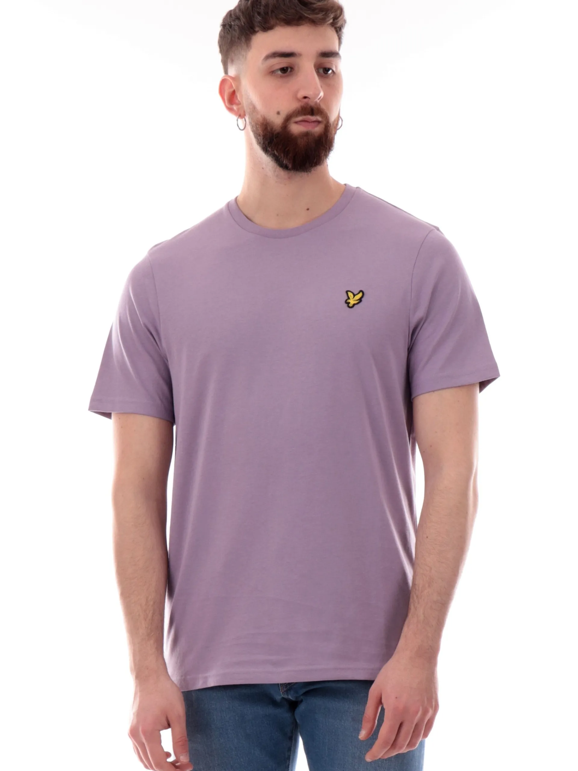 LYLE & SCOTT T-Shirt*Maglia Lyle Scott lilla da uomo patch Lyle Scott Plain TS400VOG