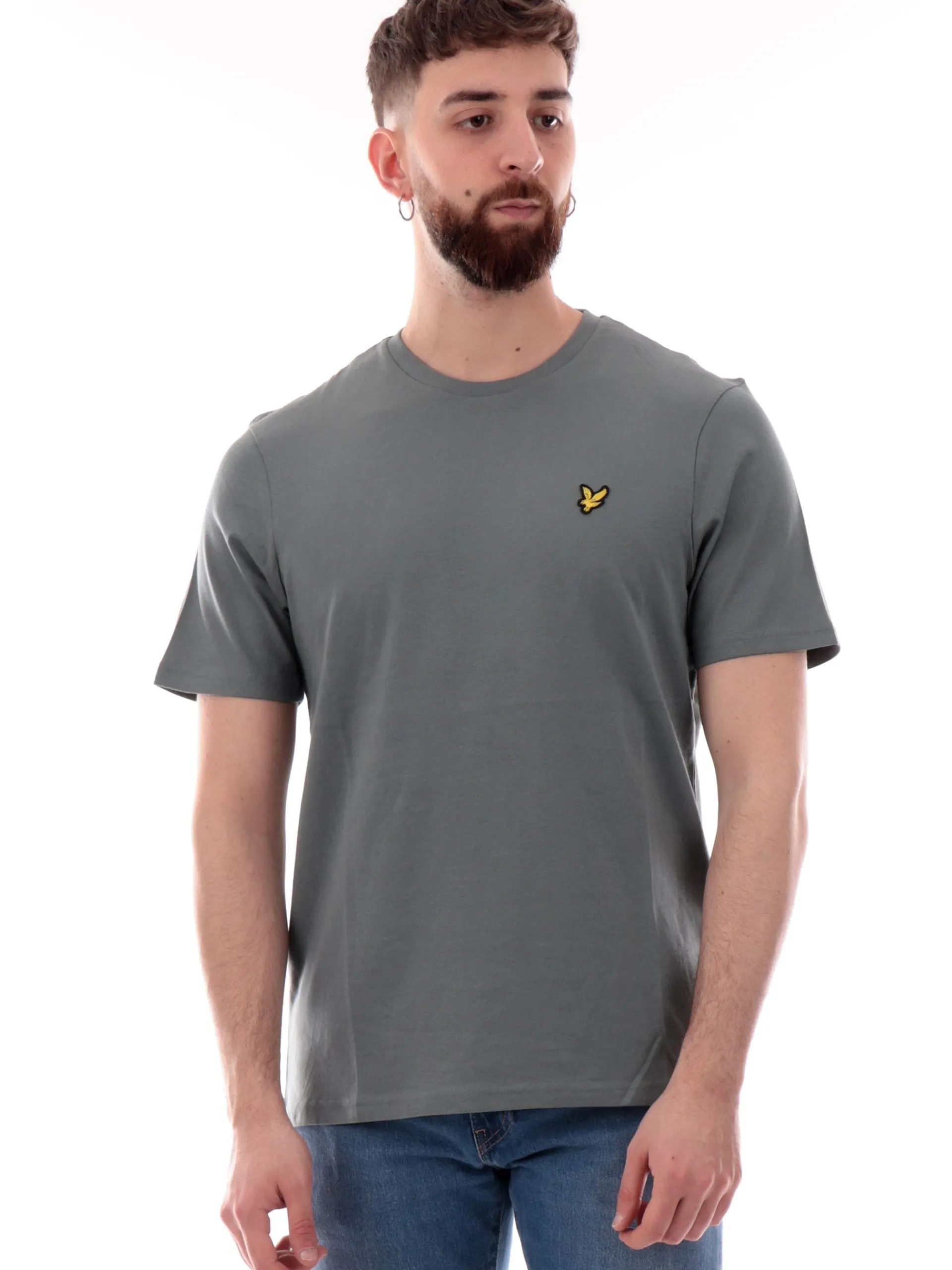 LYLE & SCOTT T-Shirt*Maglia Lyle Scott verde da uomo patch Lyle Scott Plain TS400VOG