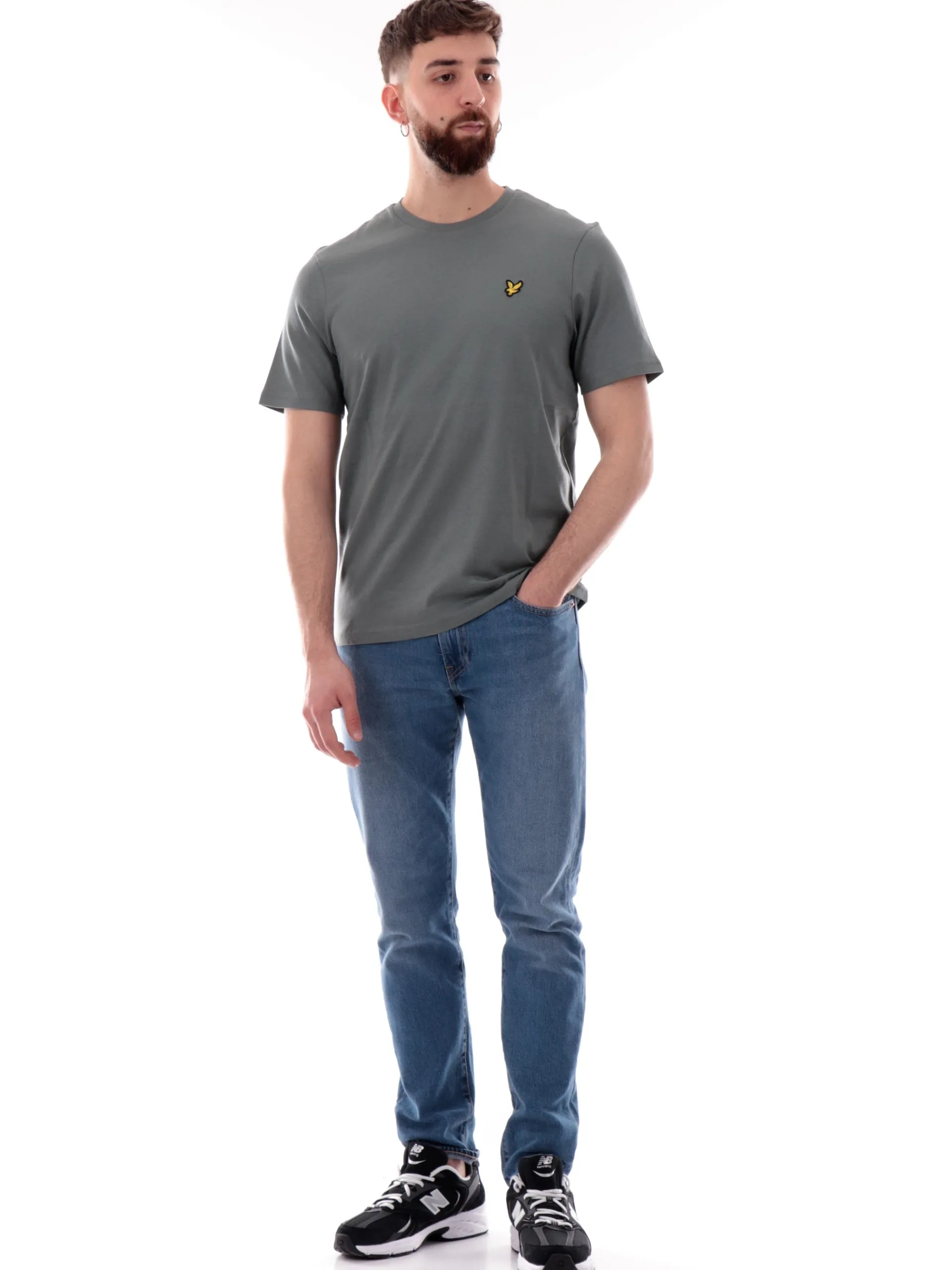 LYLE & SCOTT T-Shirt*Maglia Lyle Scott verde da uomo patch Lyle Scott Plain TS400VOG