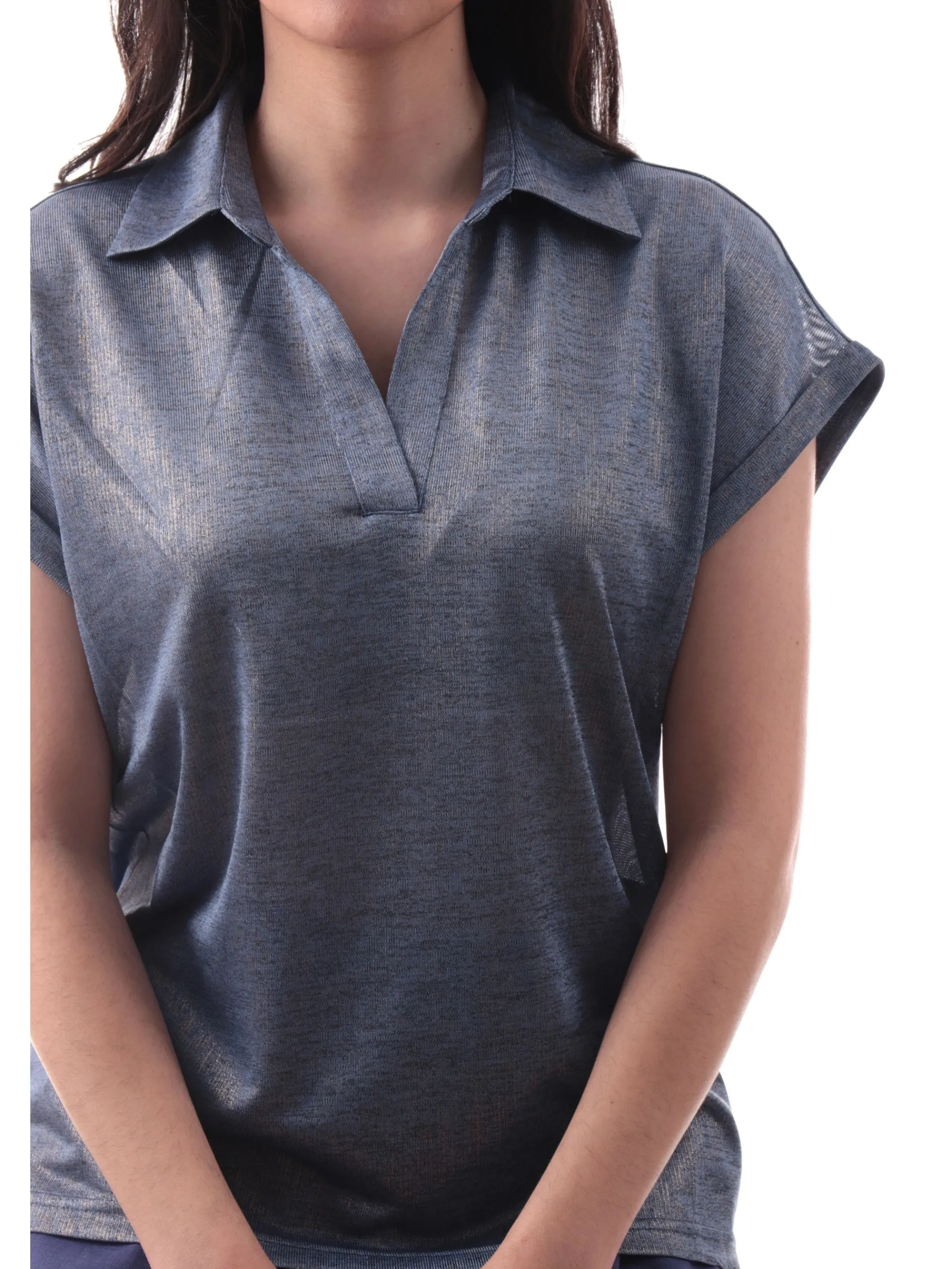 MOLLYBRACKEN T-Shirt*Maglia Molly Bracken beige con colletto da donna P1811DE