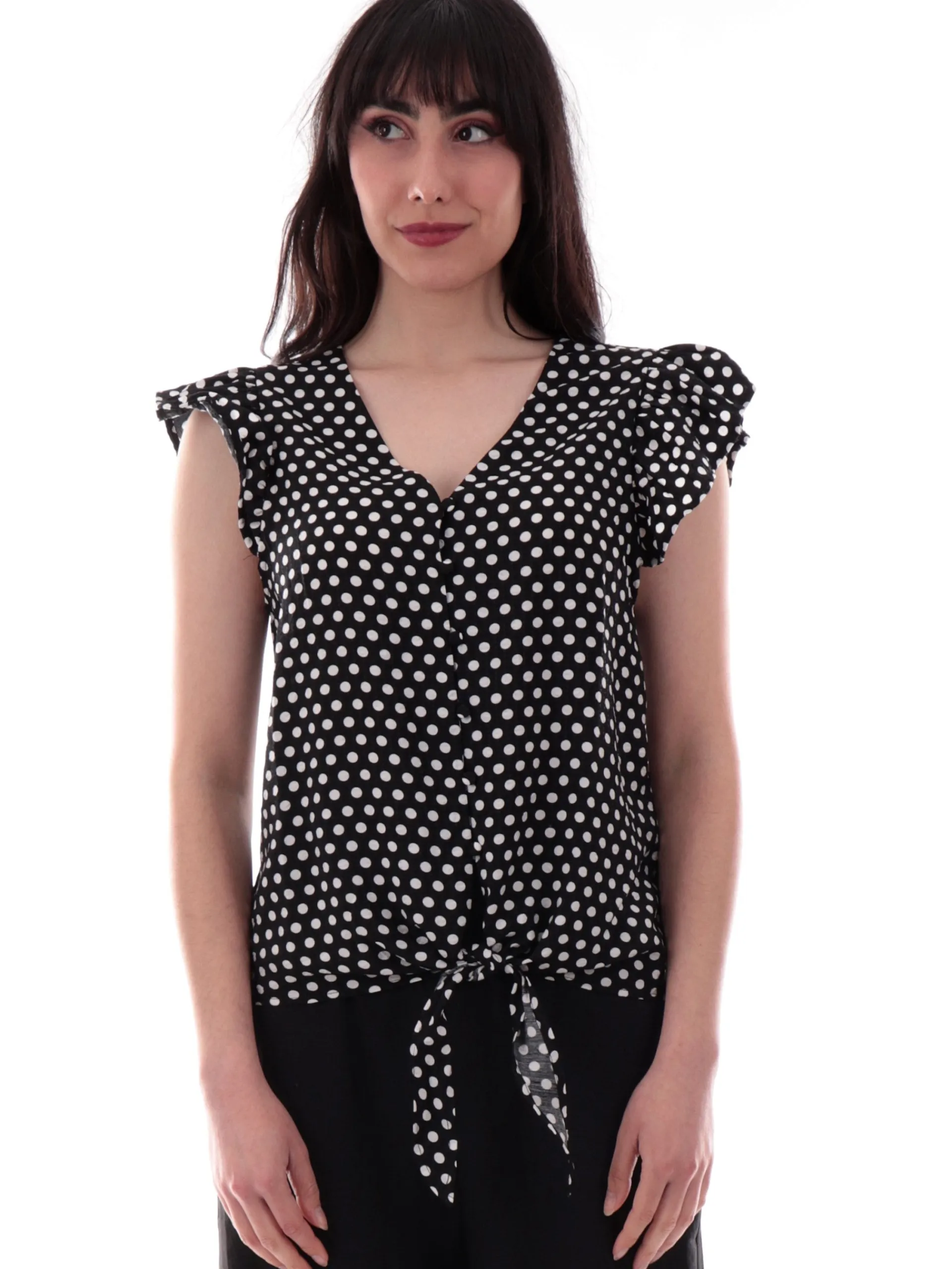 MOLLYBRACKEN Top & Camicie*Maglia Molly Bracken da donna a pois scollo a V T1987DE