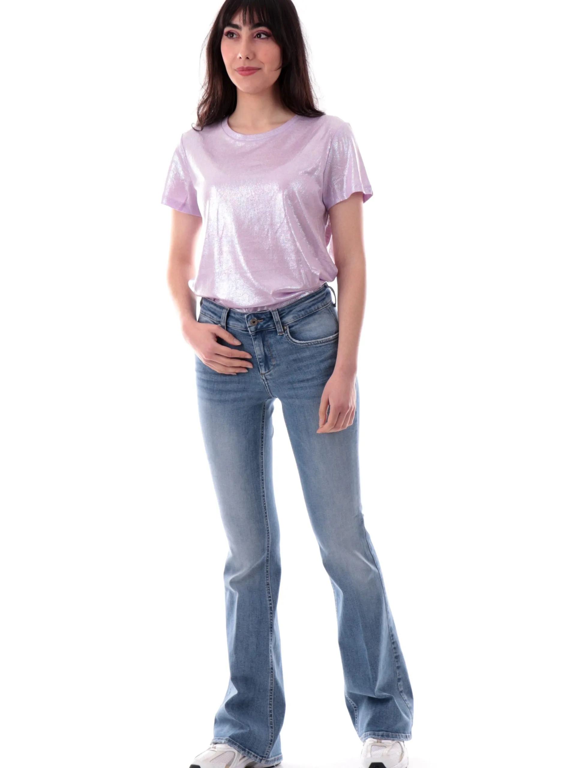 MOLLYBRACKEN T-Shirt*Maglia Molly Bracken lilla da donna TS103DP