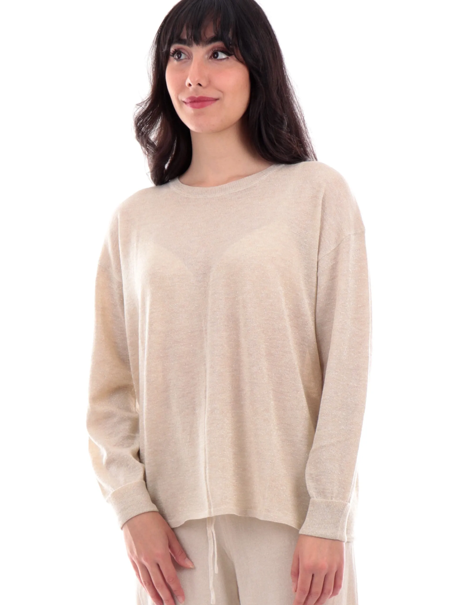 MOLLYBRACKEN Maglie*Maglia Molly Bracken oro da donna con apertura sulla schiena TR141CH