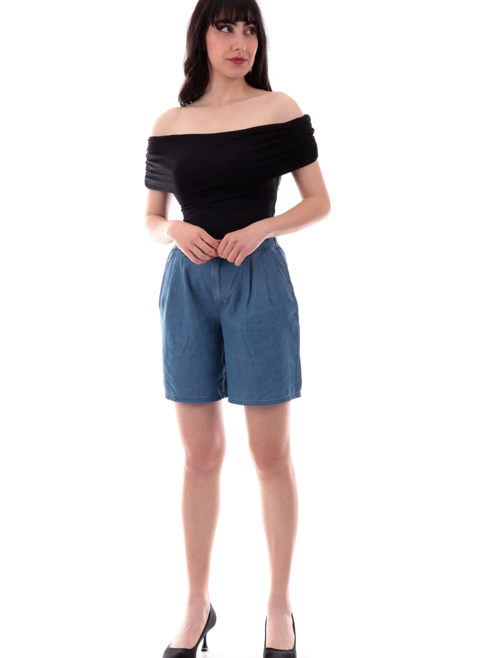 GUESS Maglie*Maglia Nero donna con spalle scoperte Charlotte W5GP08KACM2