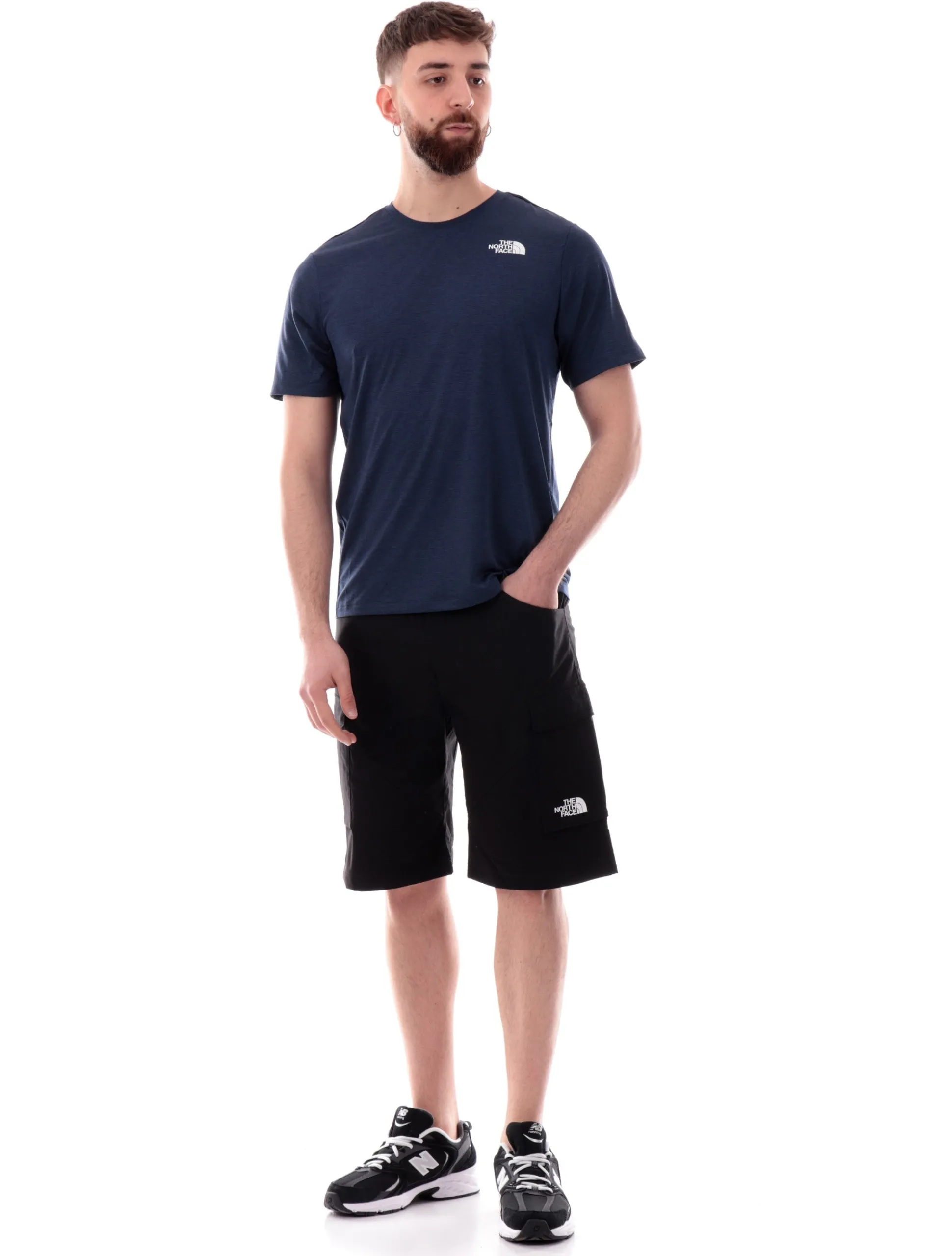 THE NORTH FACE T-Shirt*Maglia North Face blu tecnica da uomo tessuto traspirante NF0A894B
