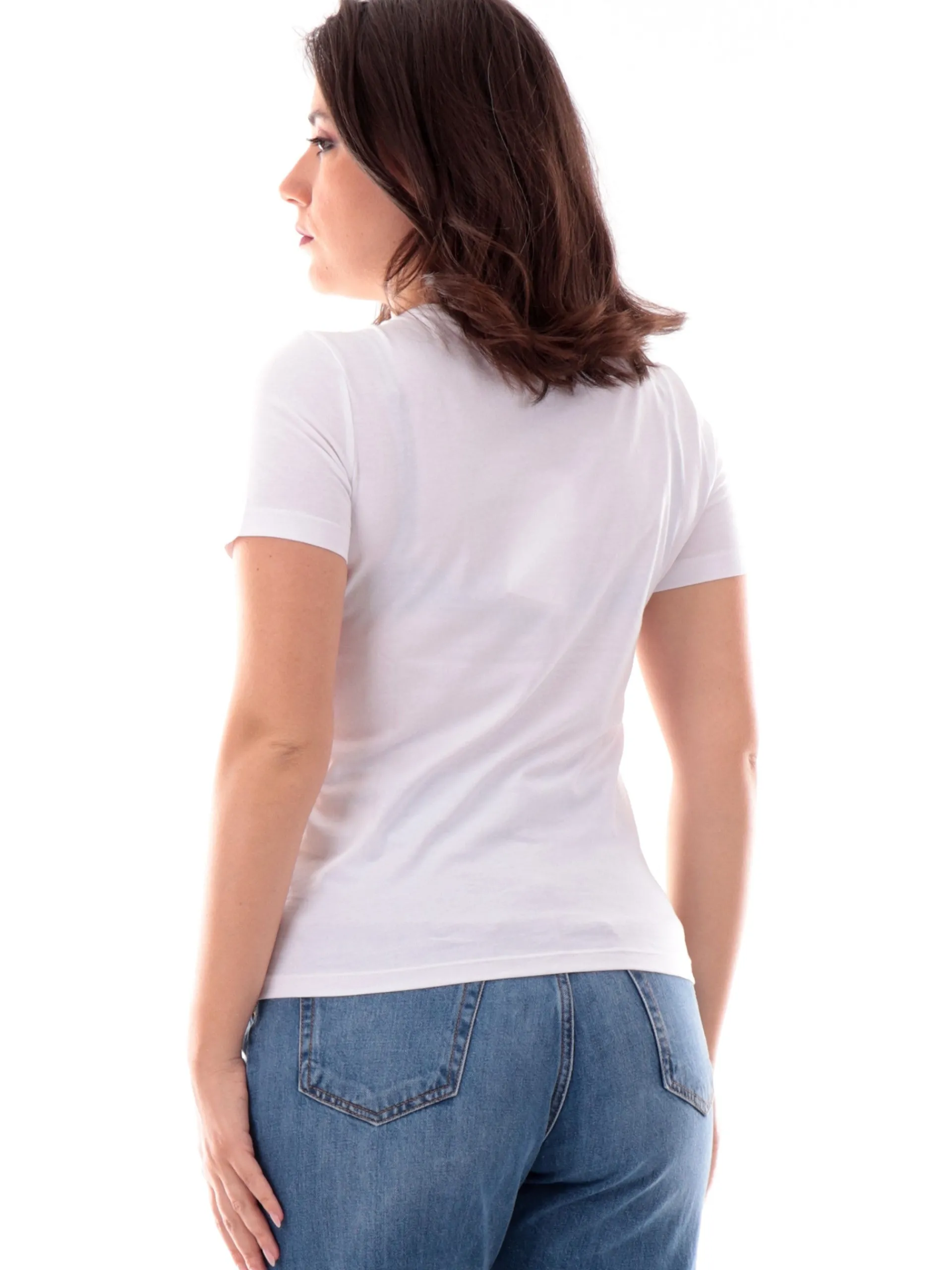 ONLY T-Shirt*Maglia bianca girocollo da donna con stampa e patch fiocco 15329752