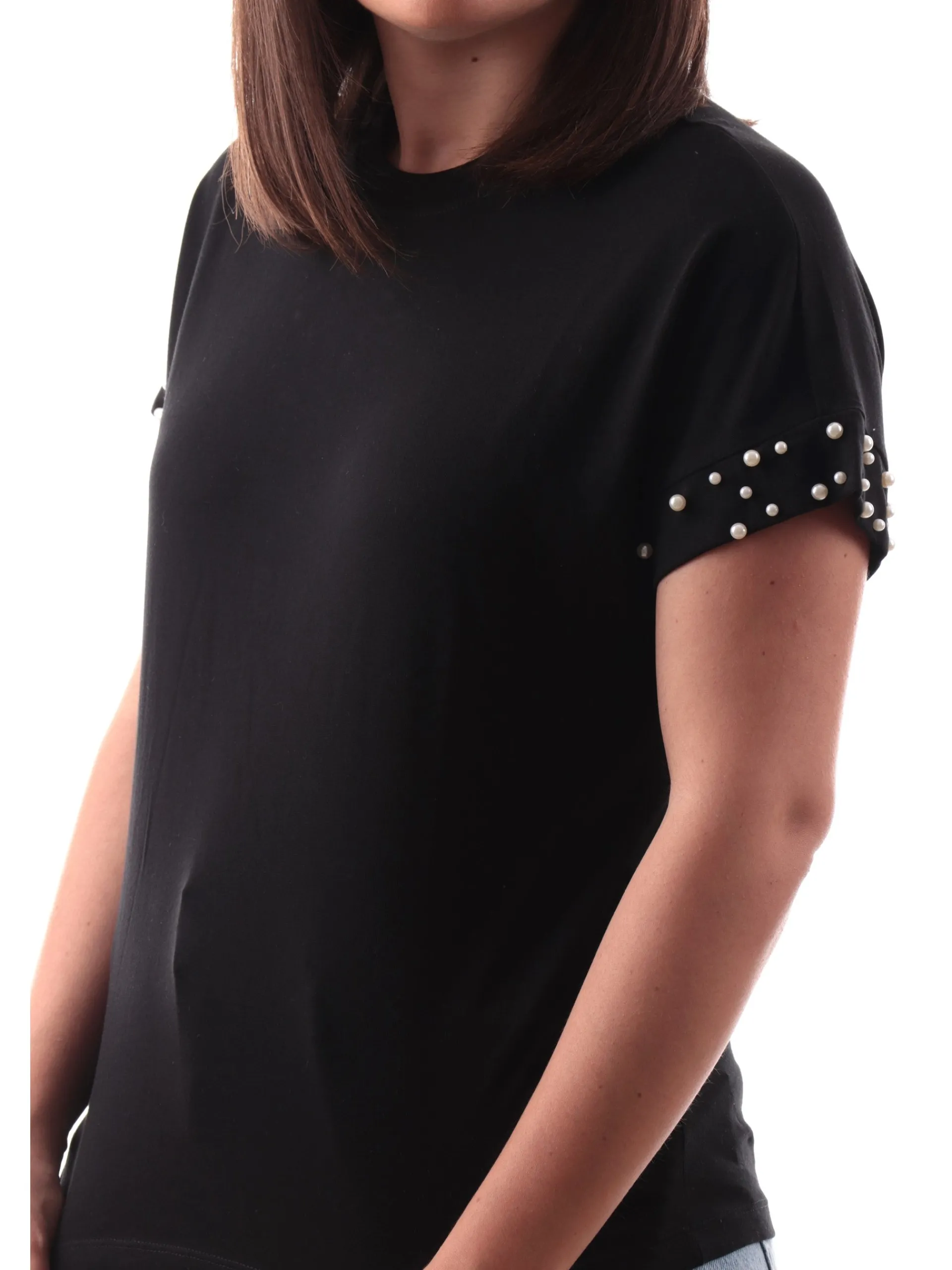 ONLY Maglie*Maglia nera da donna con perle 15346733