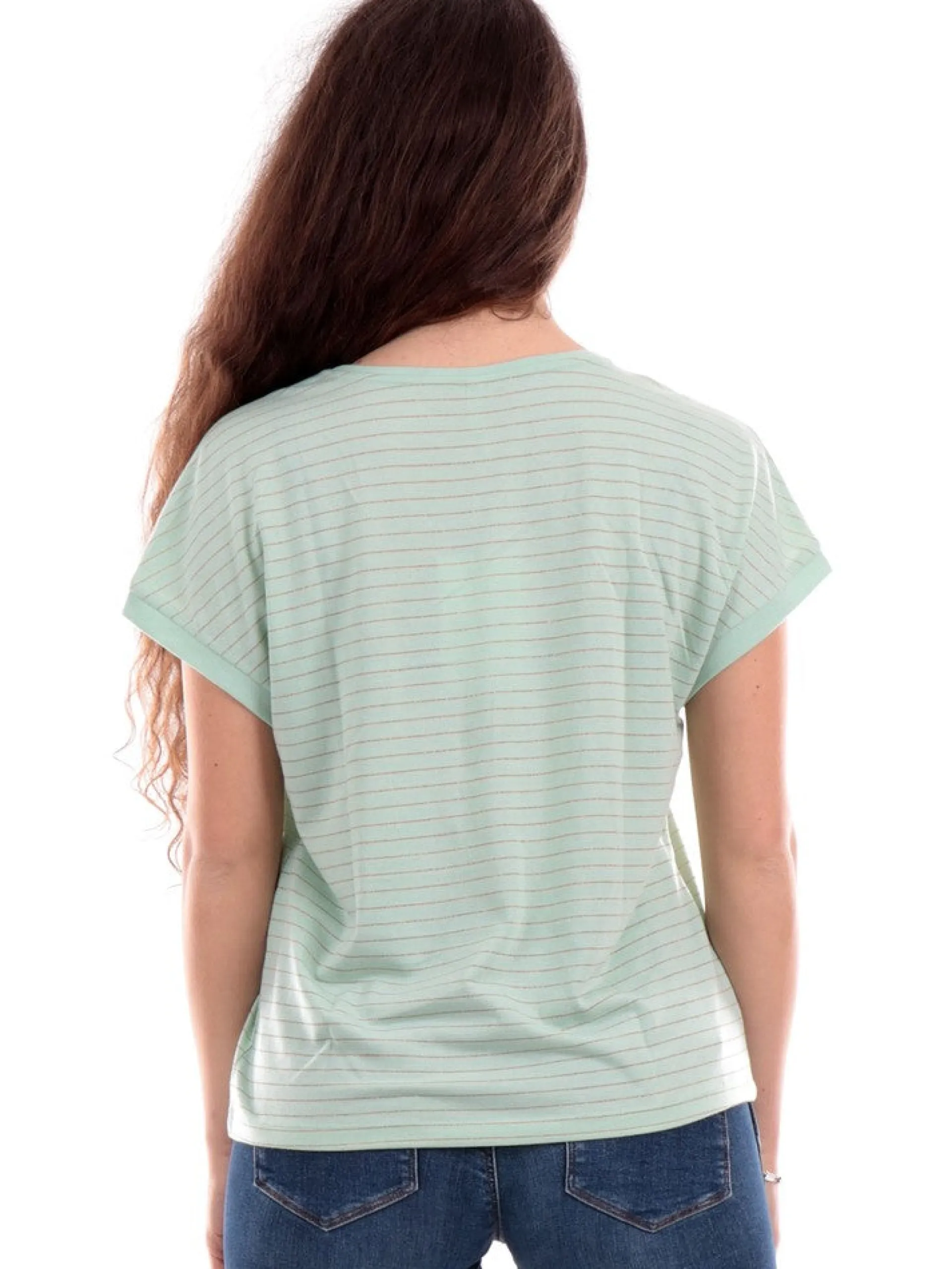 ONLY T-Shirt*Maglia verde da donna a righe oro 15251995