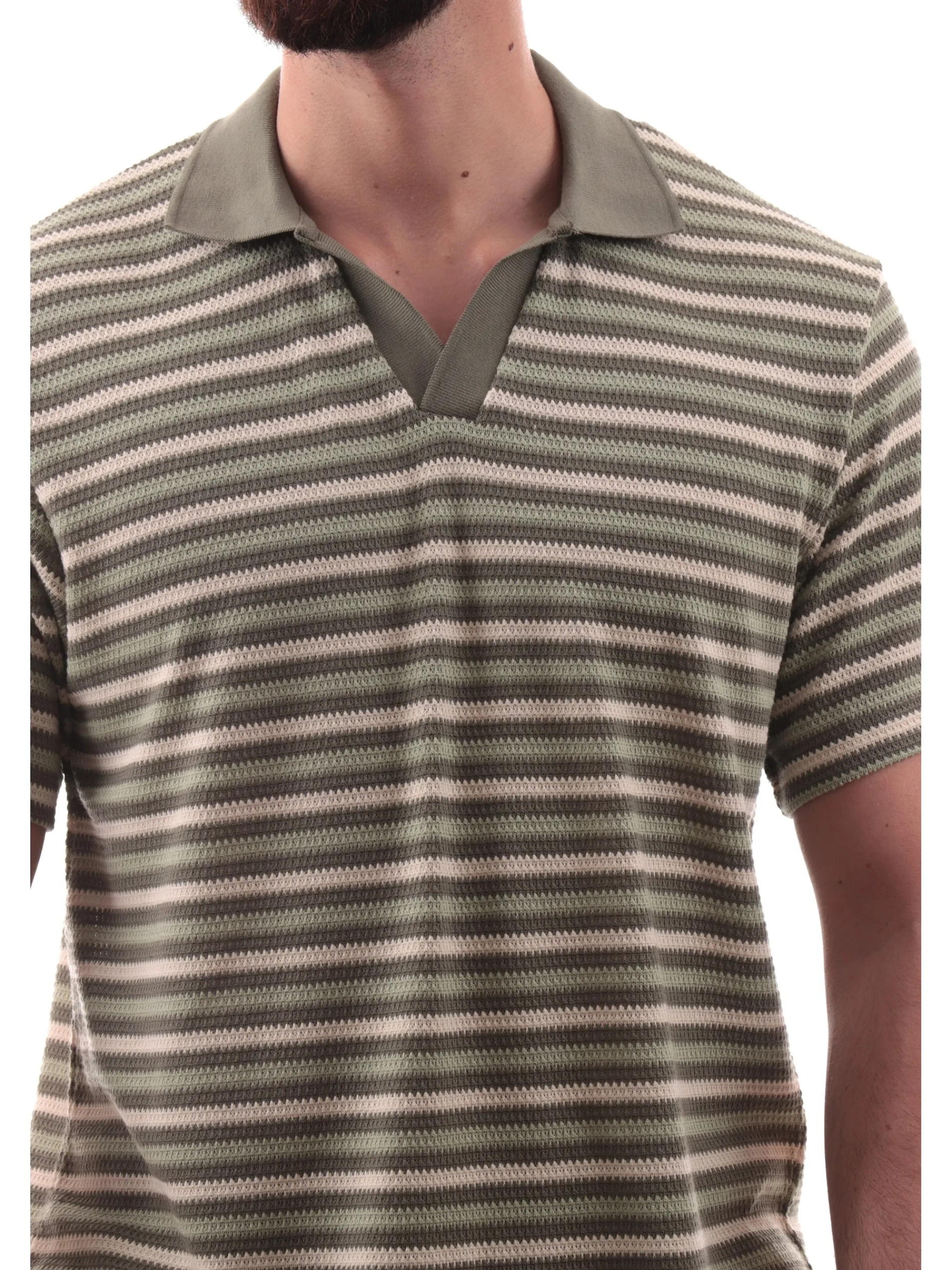 JACK&JONES Polo*Maglia Polo jack Jones Beige e verde militare da uomo filo 12276317