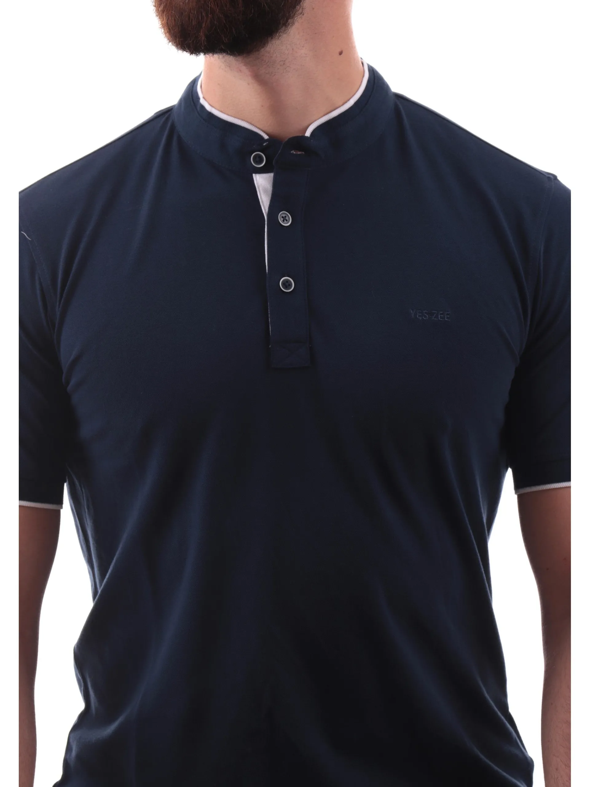 YES ZEE Polo*Maglia Polo Blu da uomo coreana T721S8000713