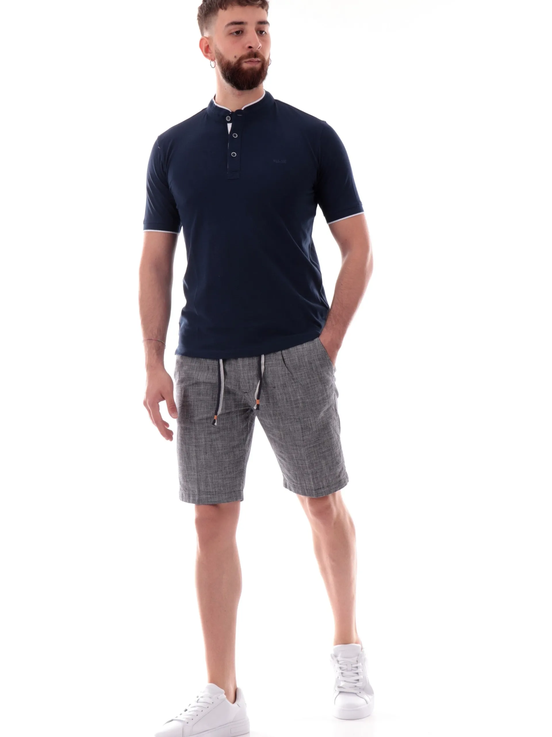 YES ZEE Polo*Maglia Polo Blu da uomo coreana T721S8000713