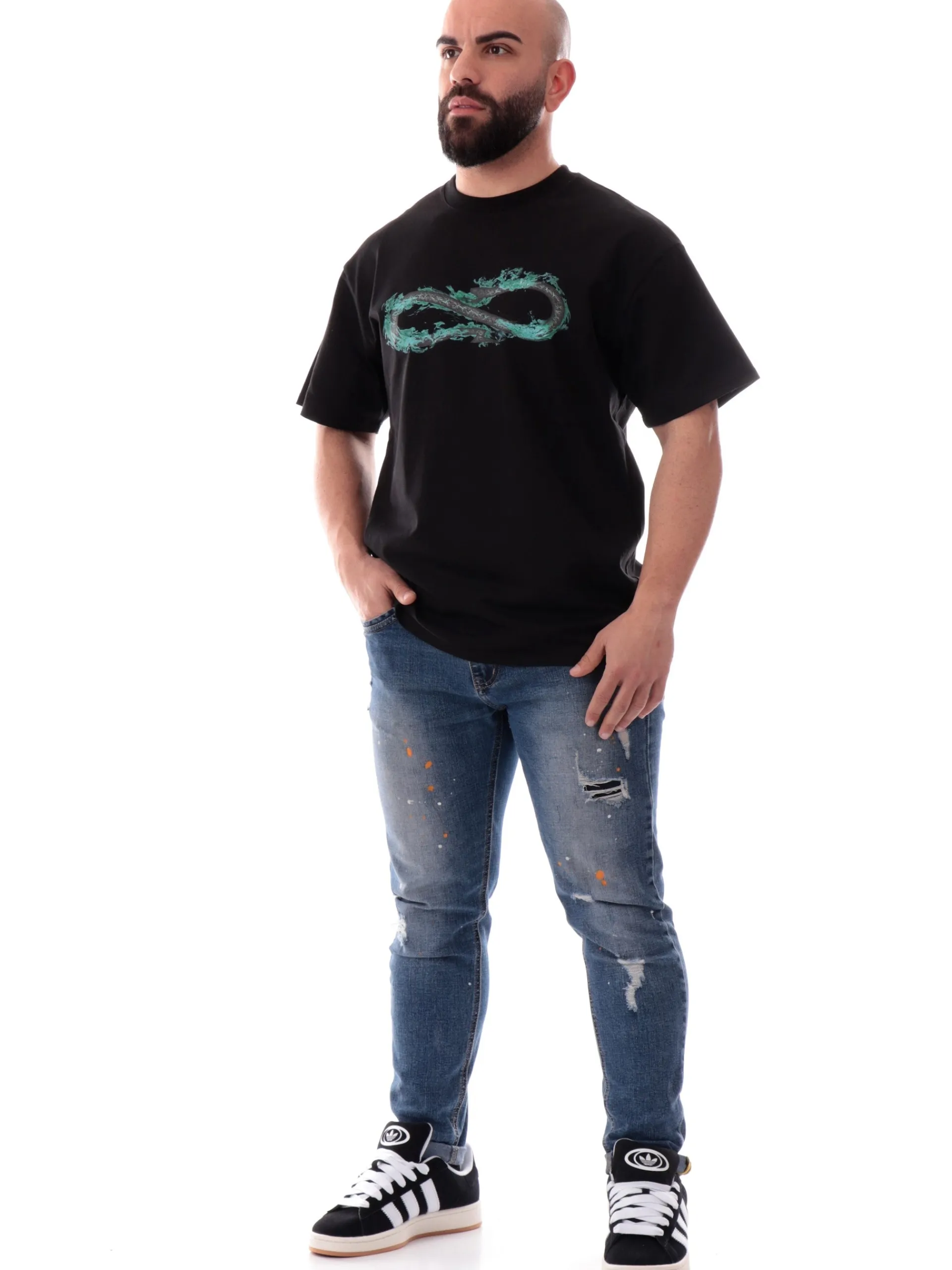 PROPAGANDA T-Shirt*Maglia nera Logo Fire 25SSPRTS