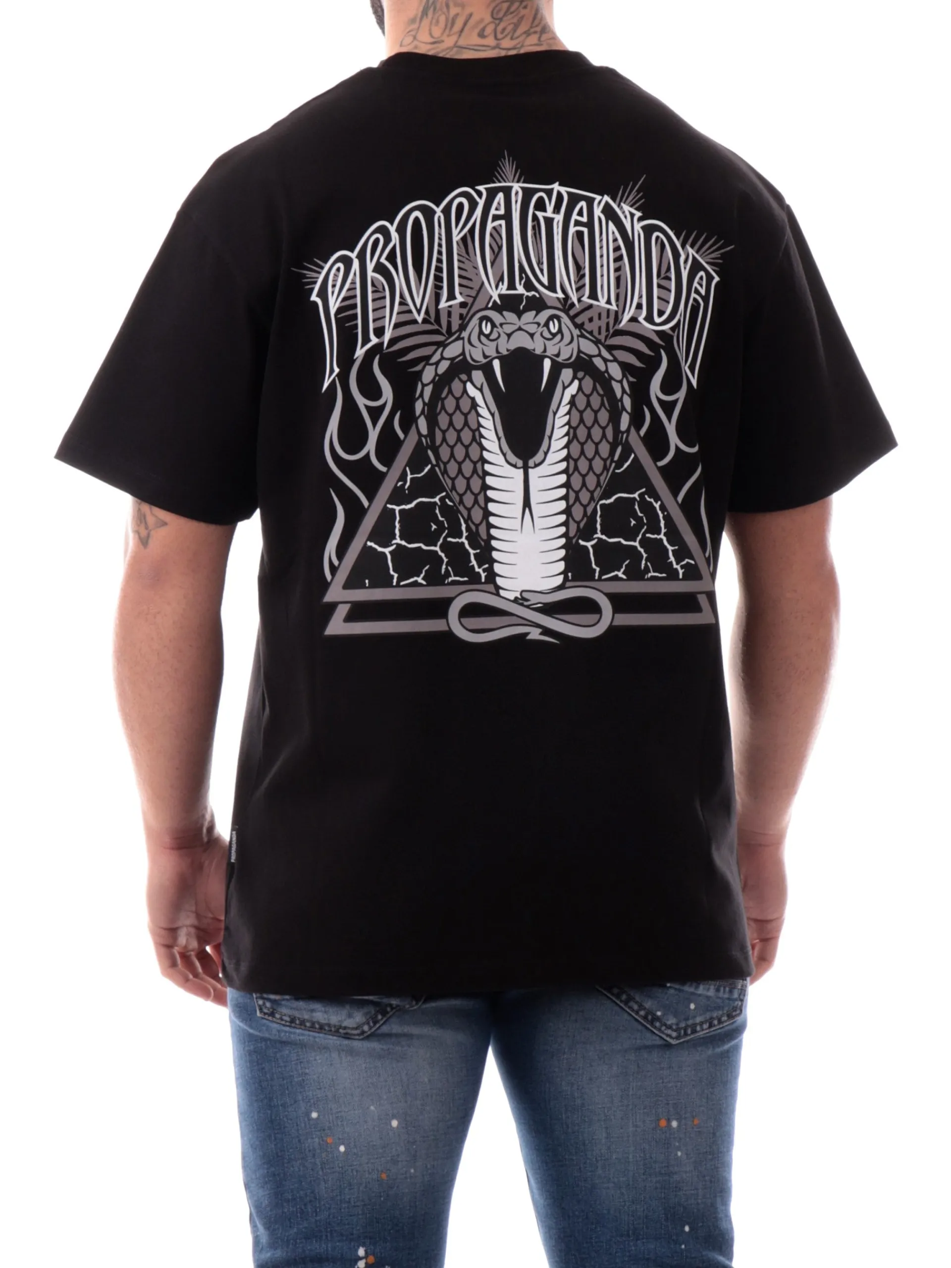 PROPAGANDA T-Shirt*Maglia nera Triangle Cobrahm 25SSPRTS