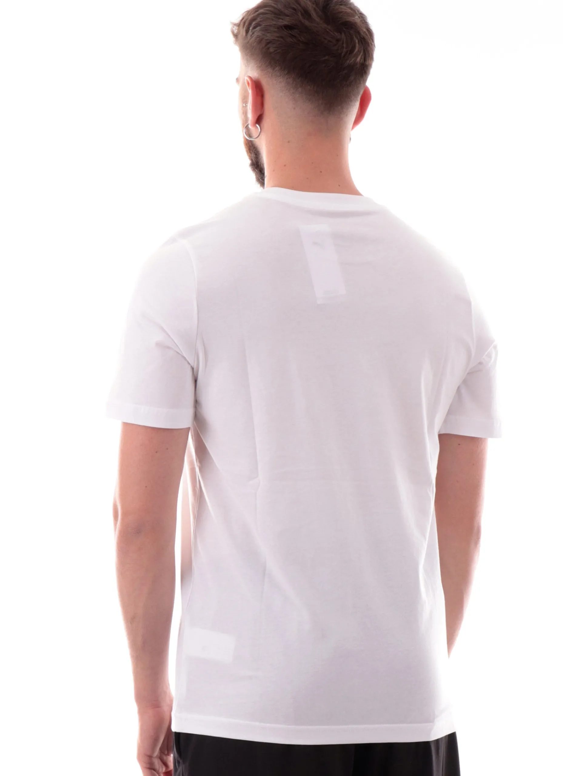 PUMA T-Shirt*Maglia bianca girocollo da uomo logo ricamato 682534