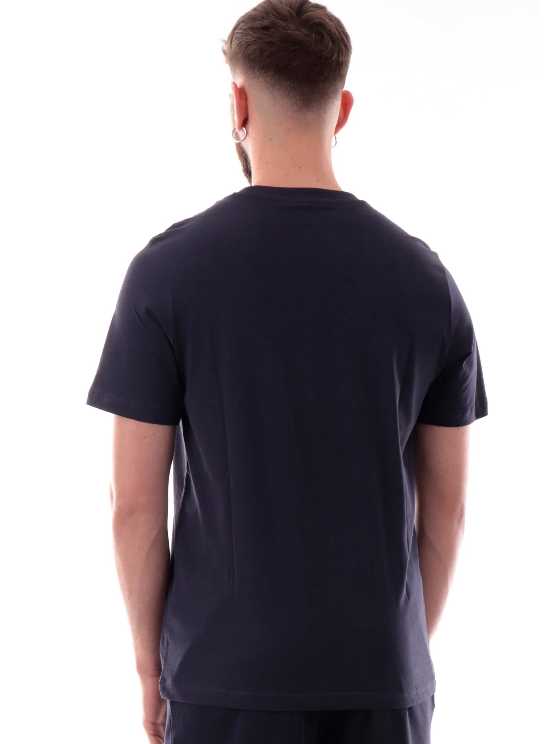 PUMA T-Shirt*Maglia blu girocollo da uomo logo ricamato 682534