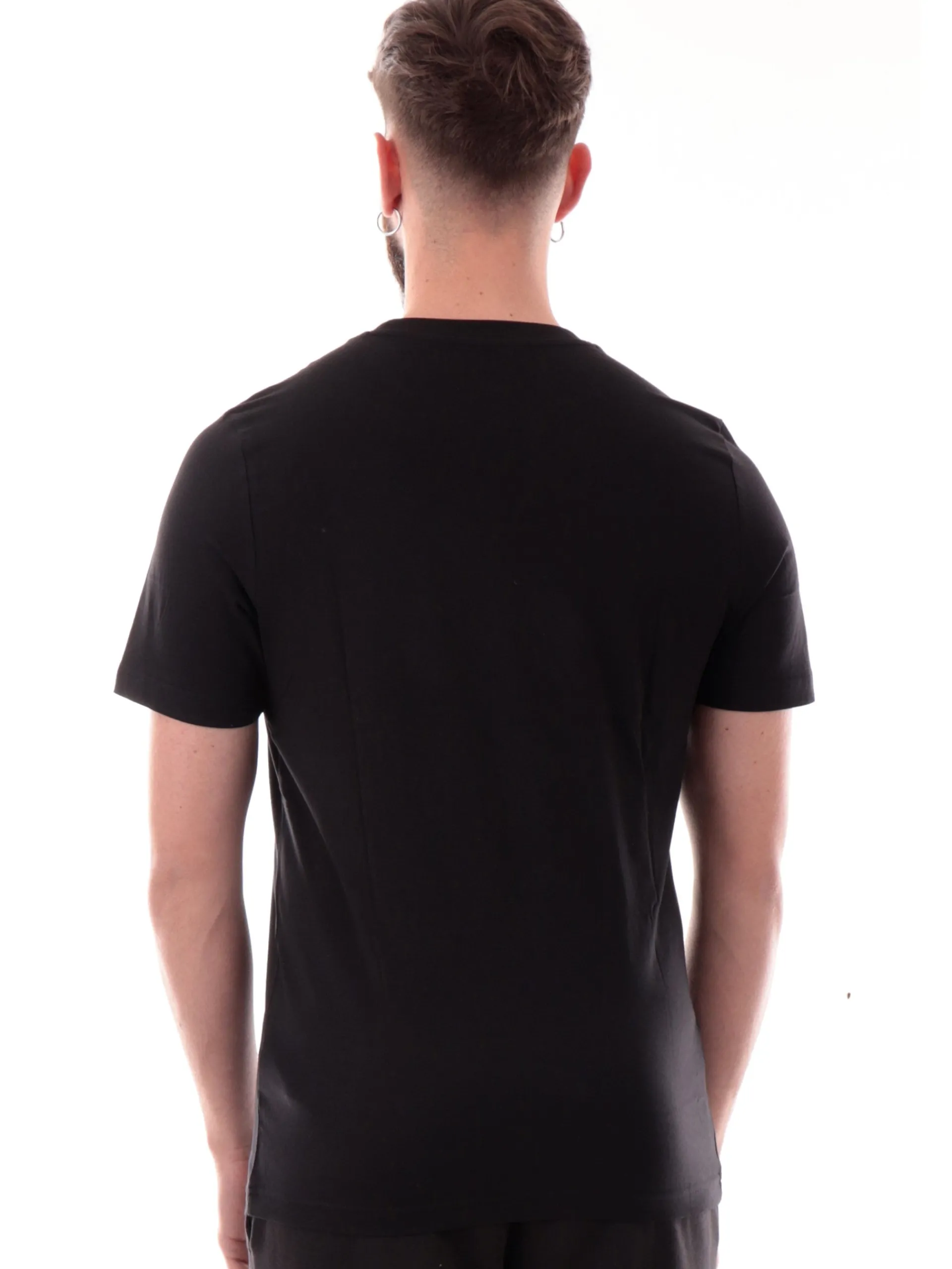 PUMA T-Shirt*Maglia nera da uomo maxi logo a contrasto 688913