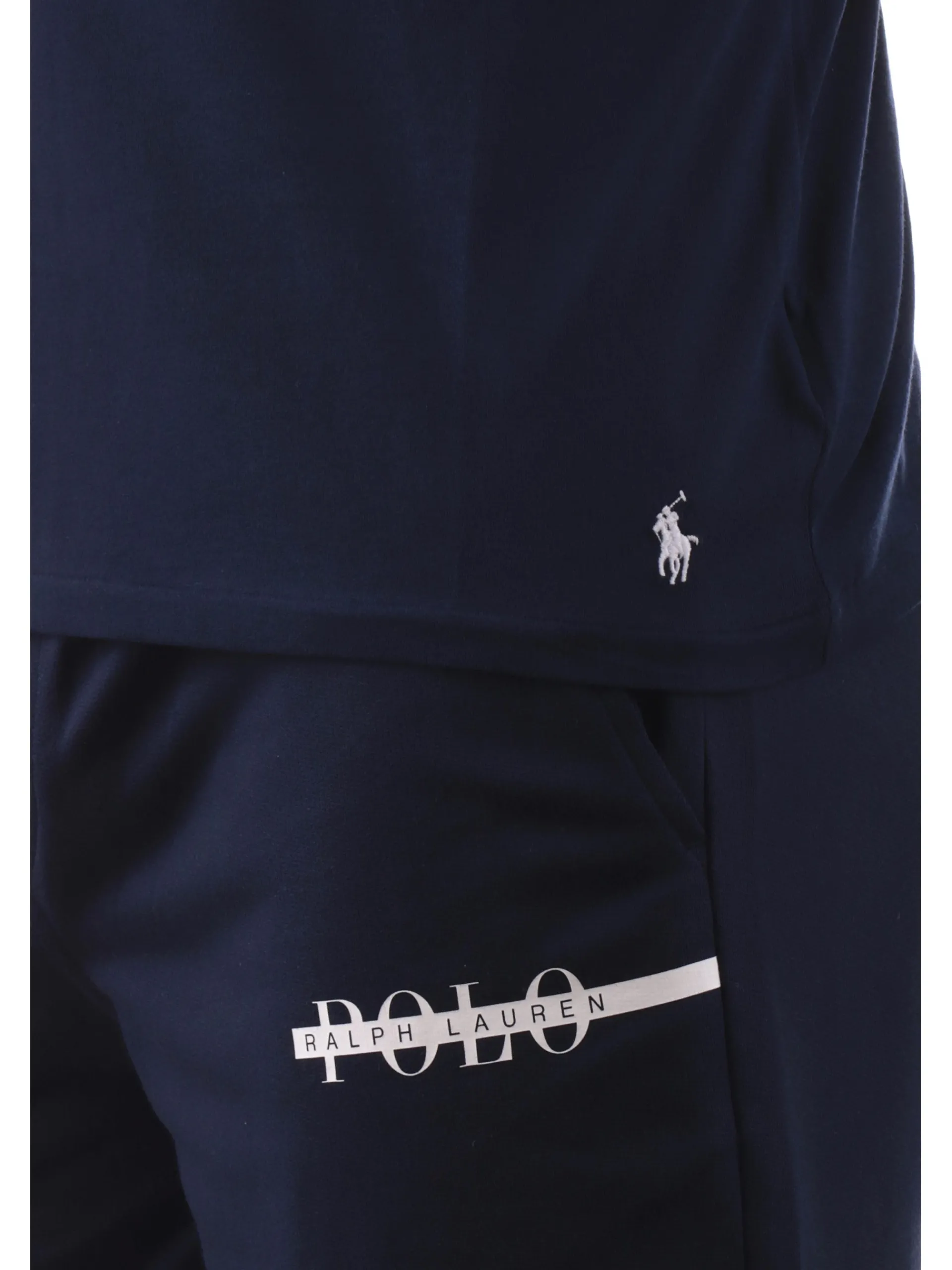 RALPH LAUREN T-Shirt*Maglia blu girocollo da uomo logo Polo a contrasto 714931650