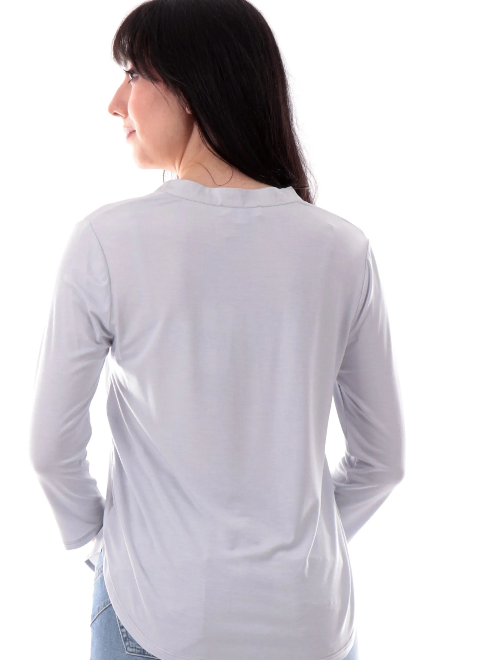 ANIS Maglie*Maglia raso celeste da donna scollo a V 251C1041