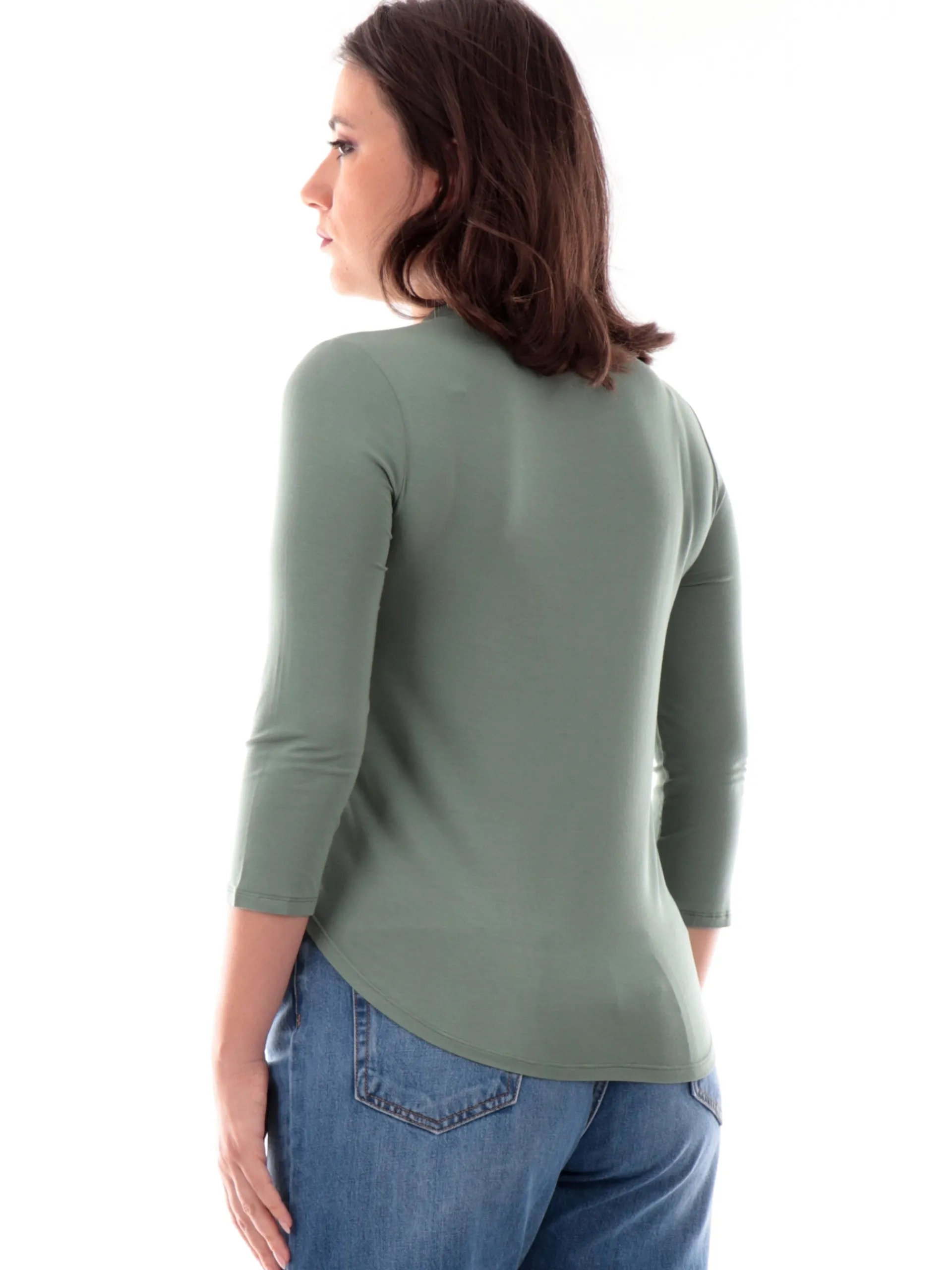 ANIS Maglie*Maglia raso verde da donna scollo a V 251C1041