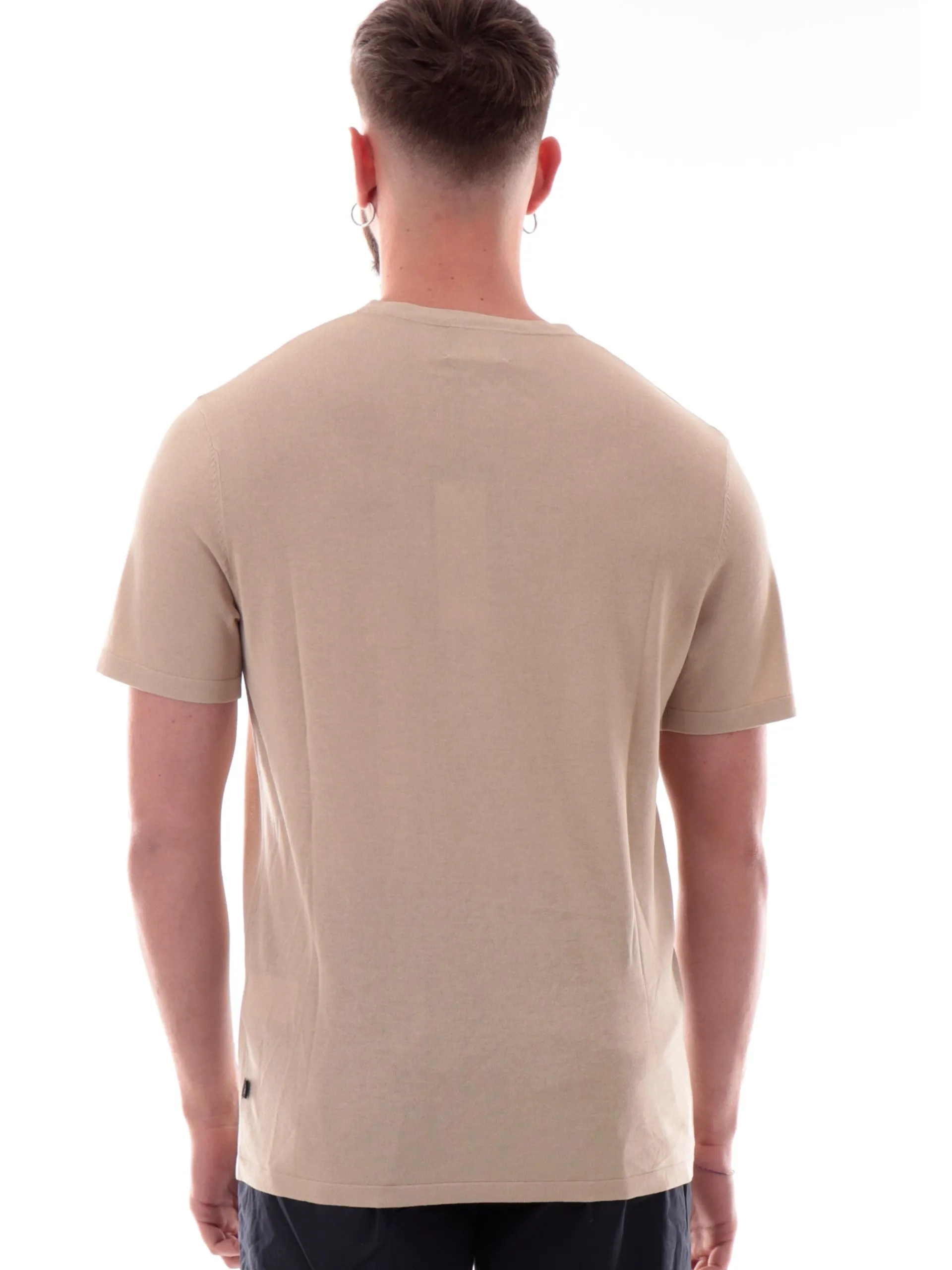 REFRIGIWEAR T-Shirt*Maglia in filo beige da uomo slim fit knitted M35200A00081
