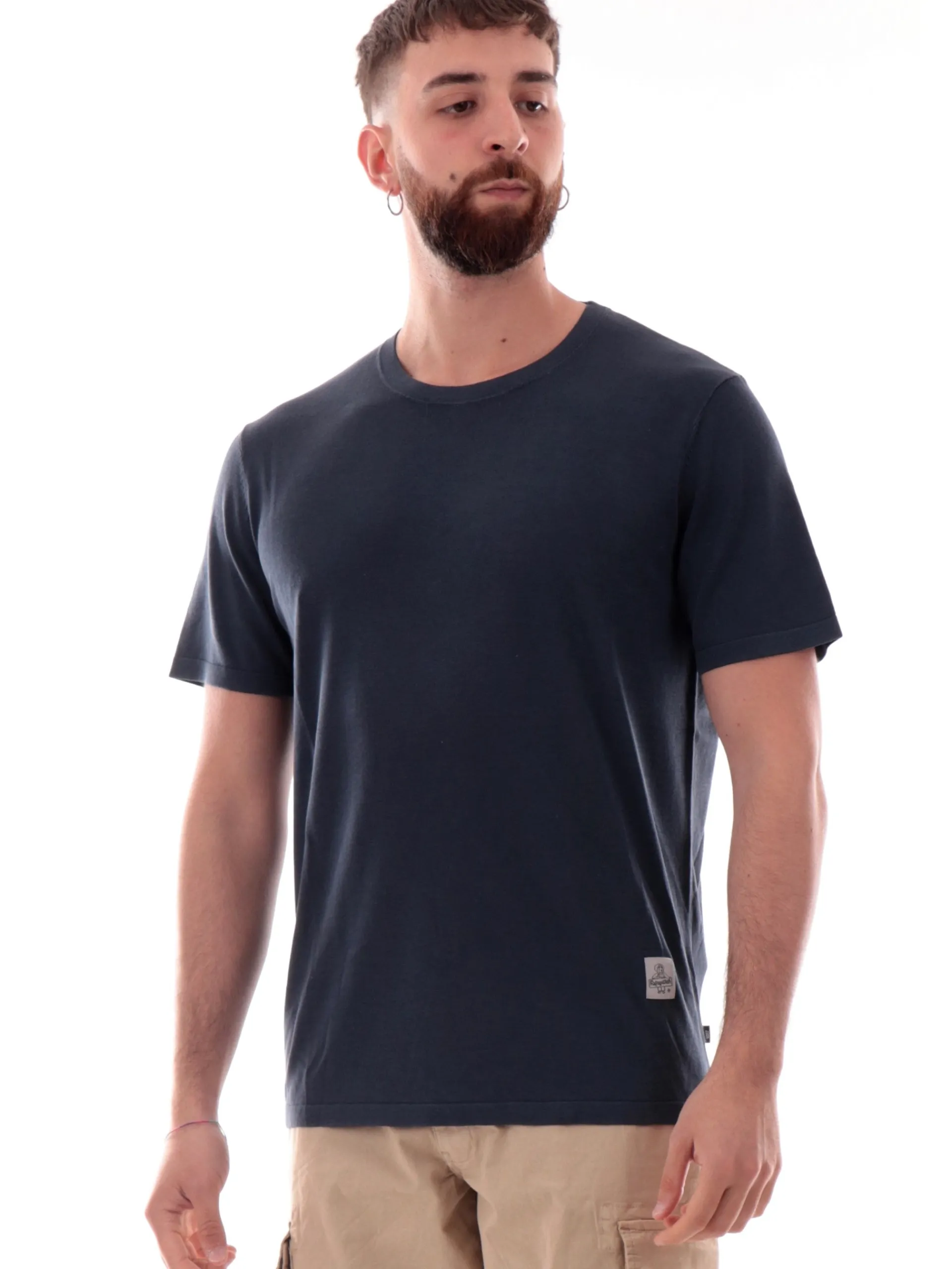 REFRIGIWEAR T-Shirt*Maglia in filo blu da uomo slim fit M35200F02500