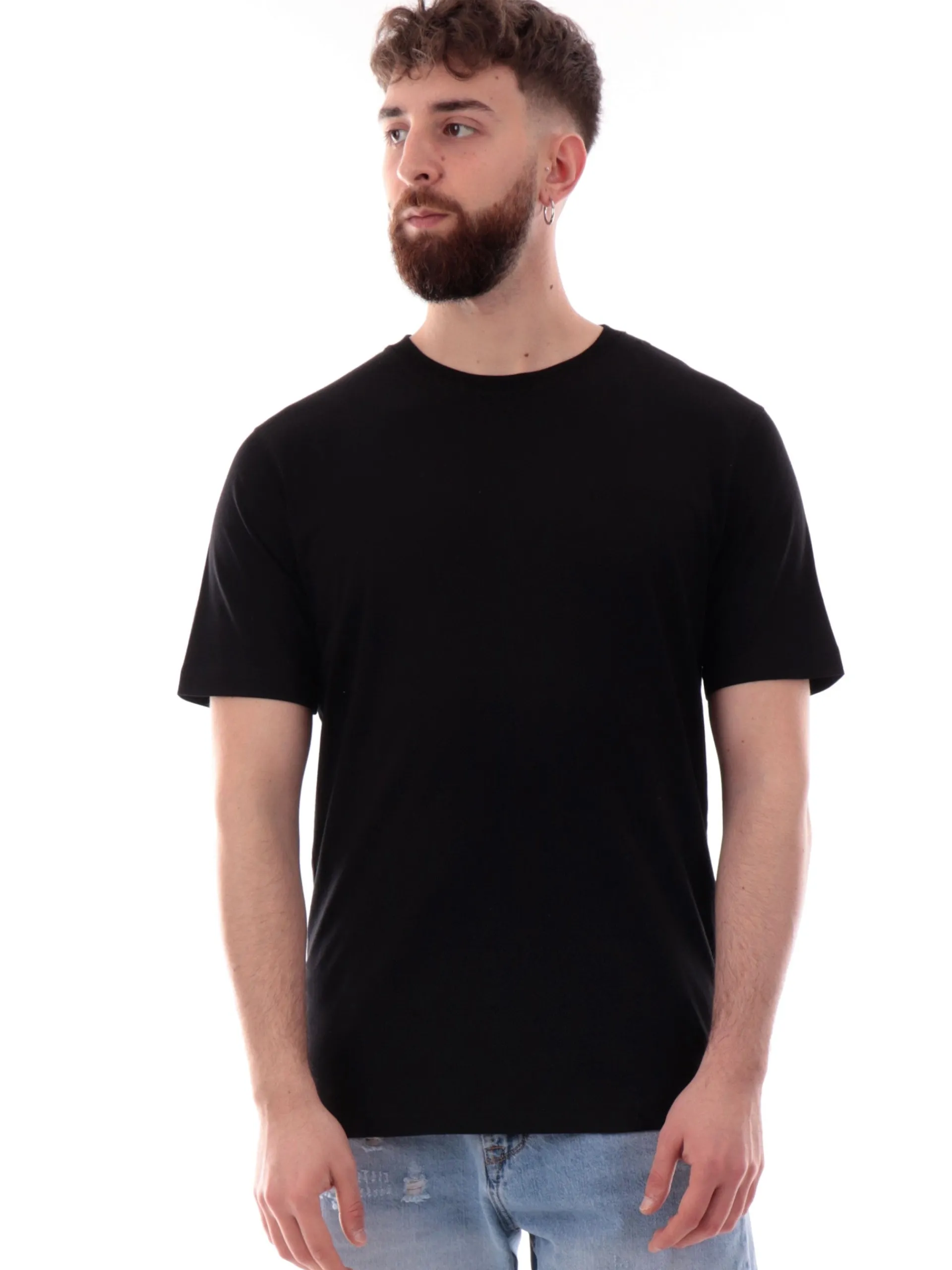 REFRIGIWEAR T-Shirt*Maglia nera da uomo Halen logo ricamato T62800
