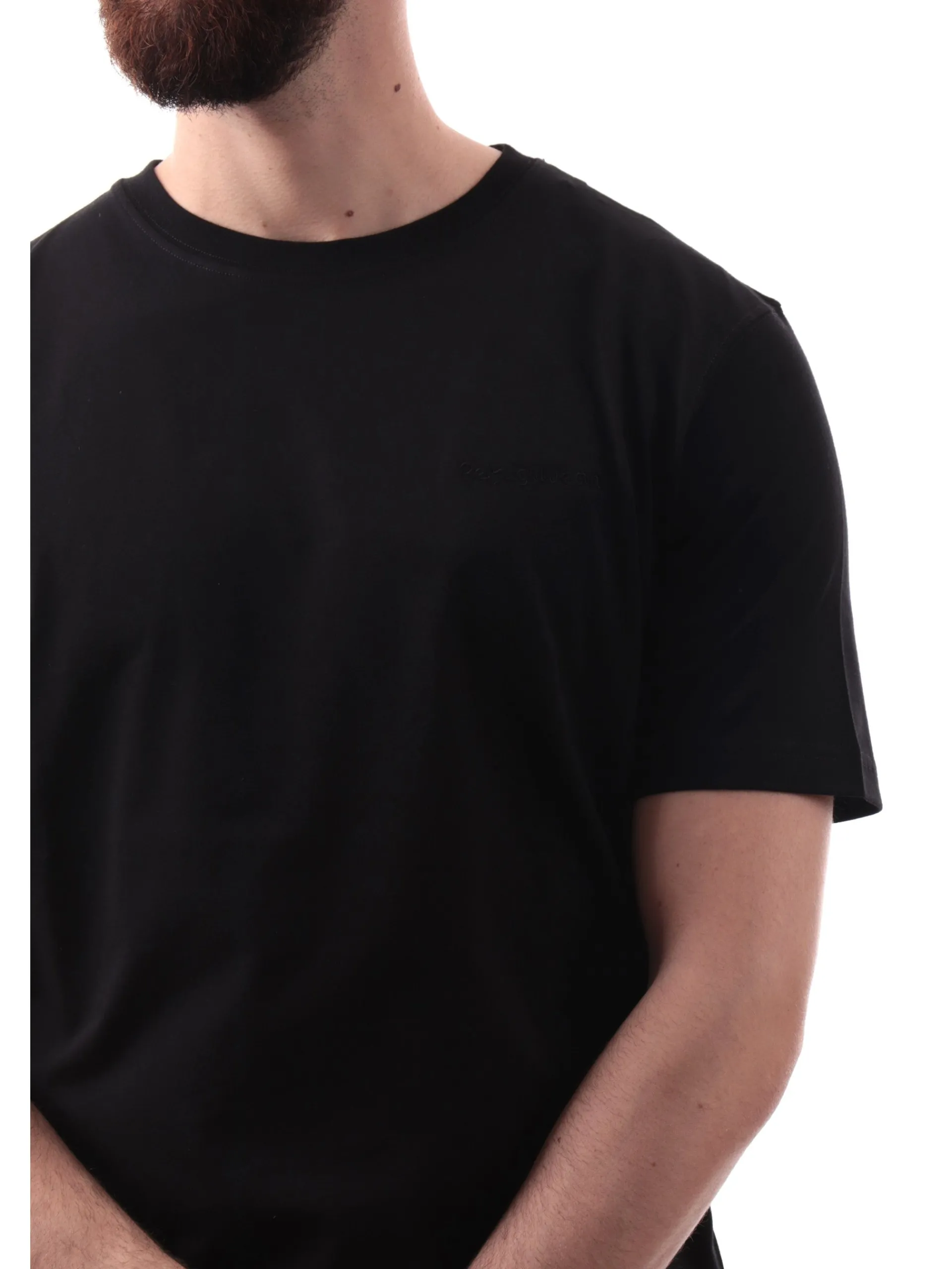 REFRIGIWEAR T-Shirt*Maglia nera da uomo Halen logo ricamato T62800