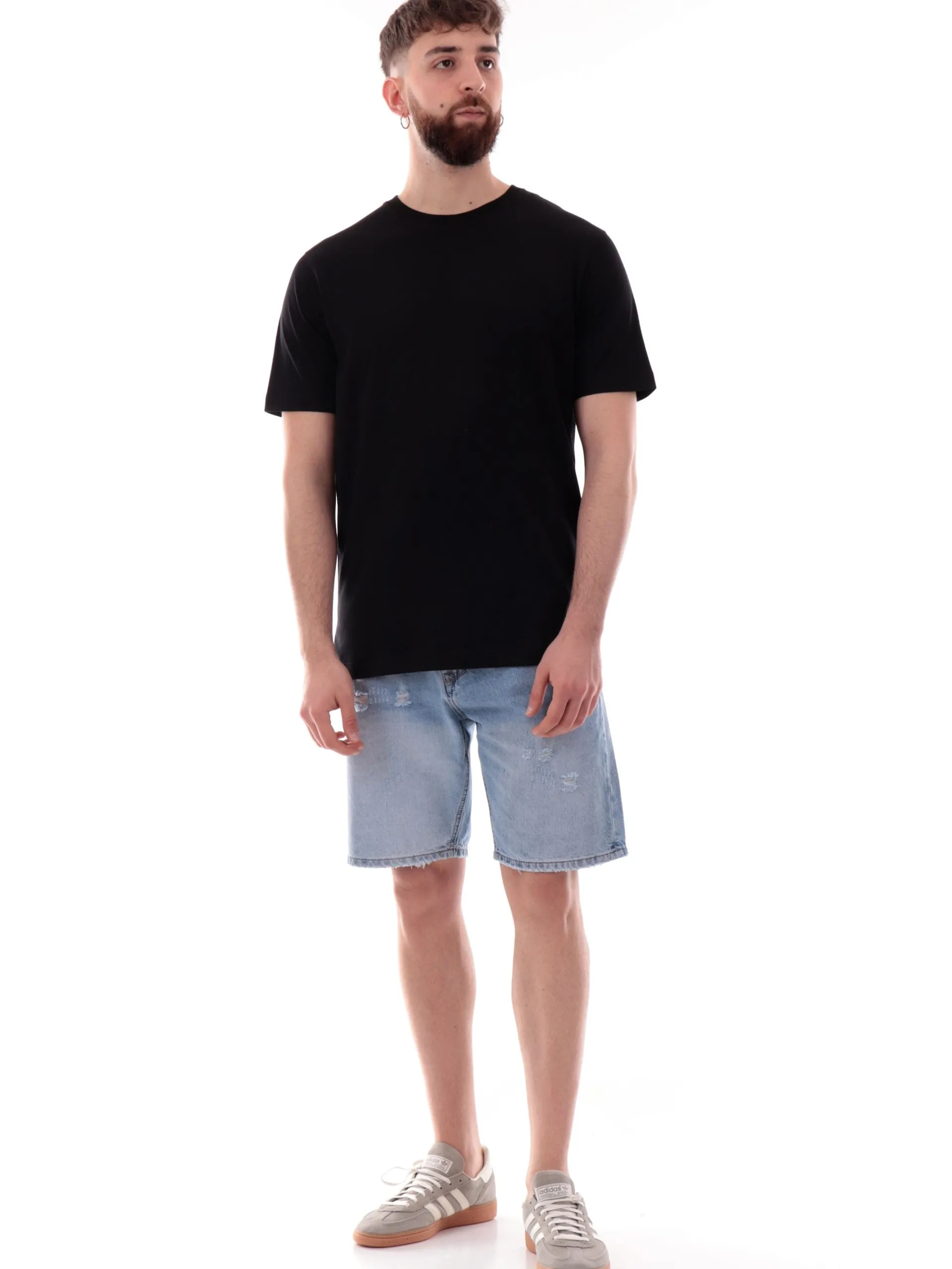 REFRIGIWEAR T-Shirt*Maglia nera da uomo Halen logo ricamato T62800