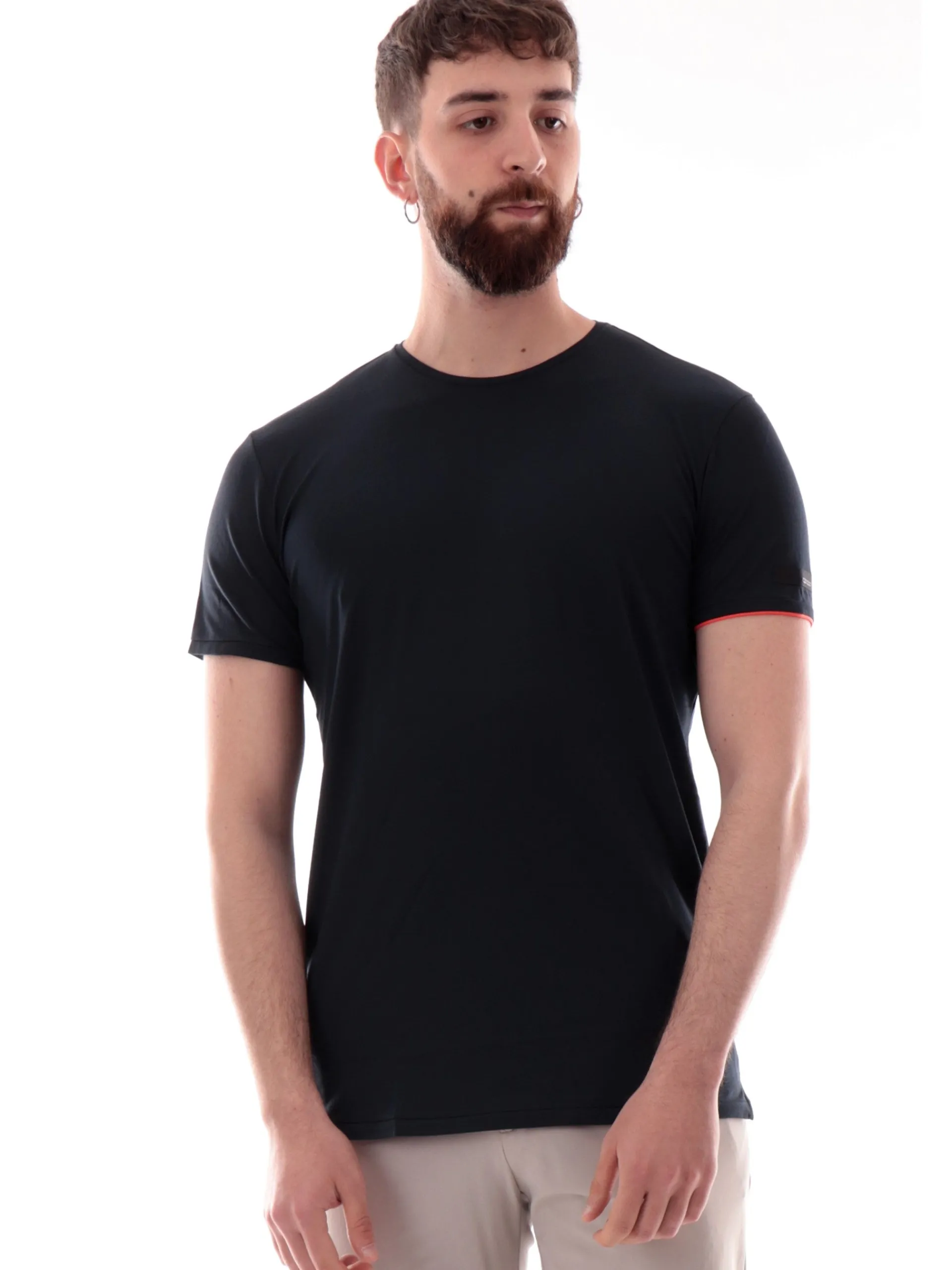 RRD Maglie*Maglia nera Macro Shirty da uomo con patch sulla manica 25202