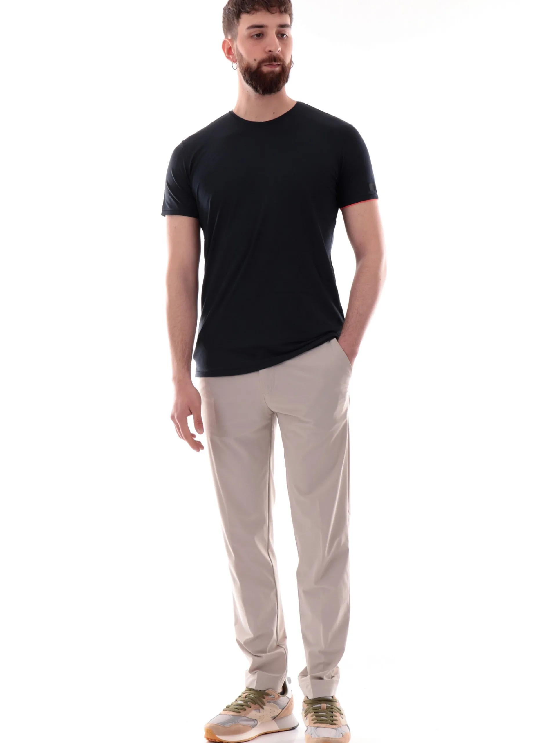 RRD Maglie*Maglia nera Macro Shirty da uomo con patch sulla manica 25202