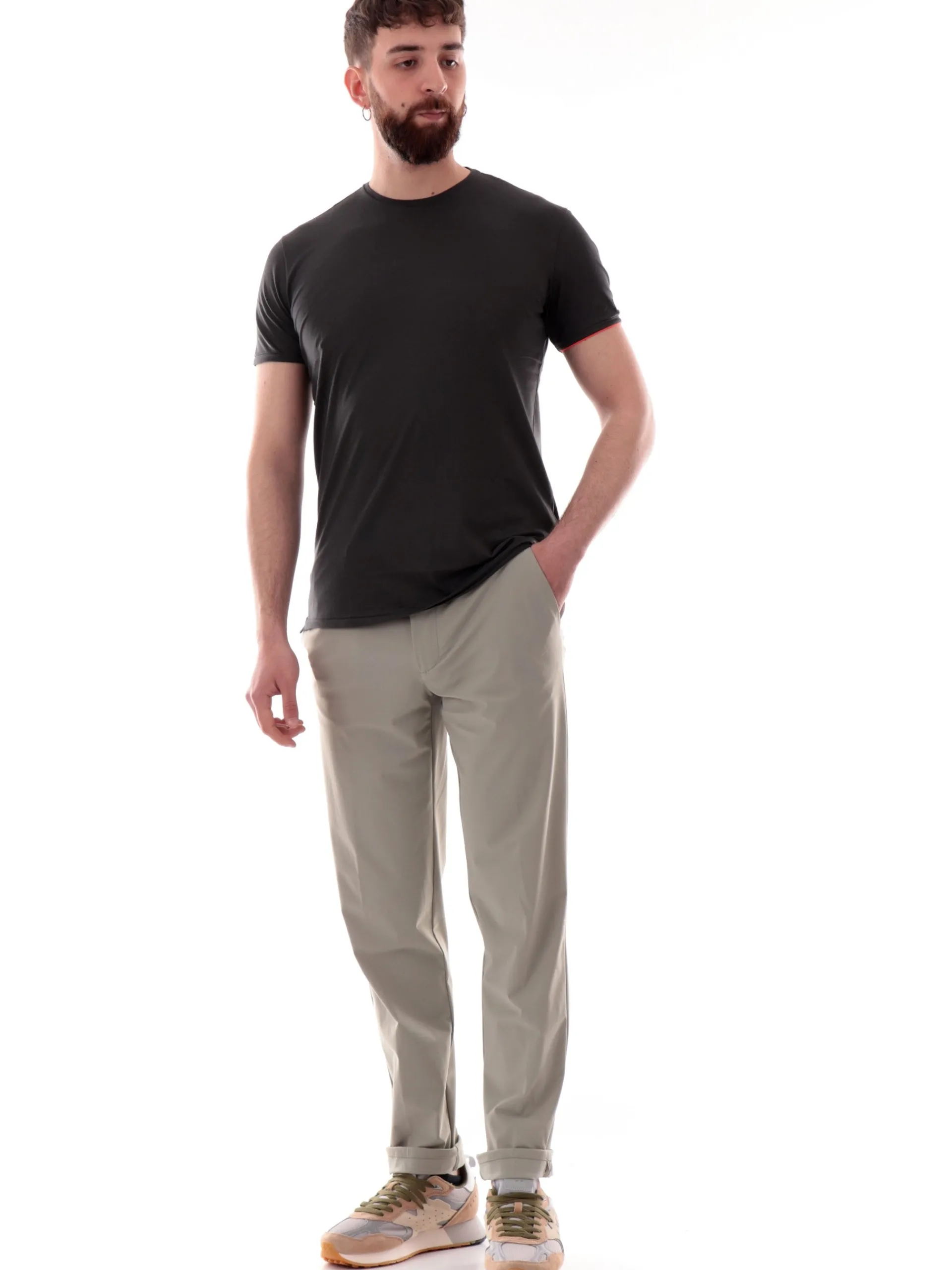 RRD Maglie*Maglia verde Macro Shirty da uomo con patch sulla manica 25202
