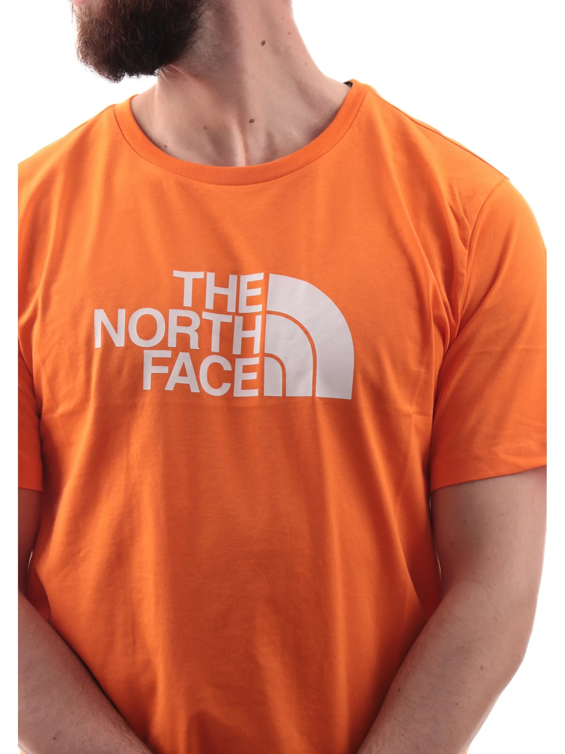 THE NORTH FACE T-Shirt*Maglia Easy Tee arancione girocollo da uomo logo North Face stampato NF0A8A6C