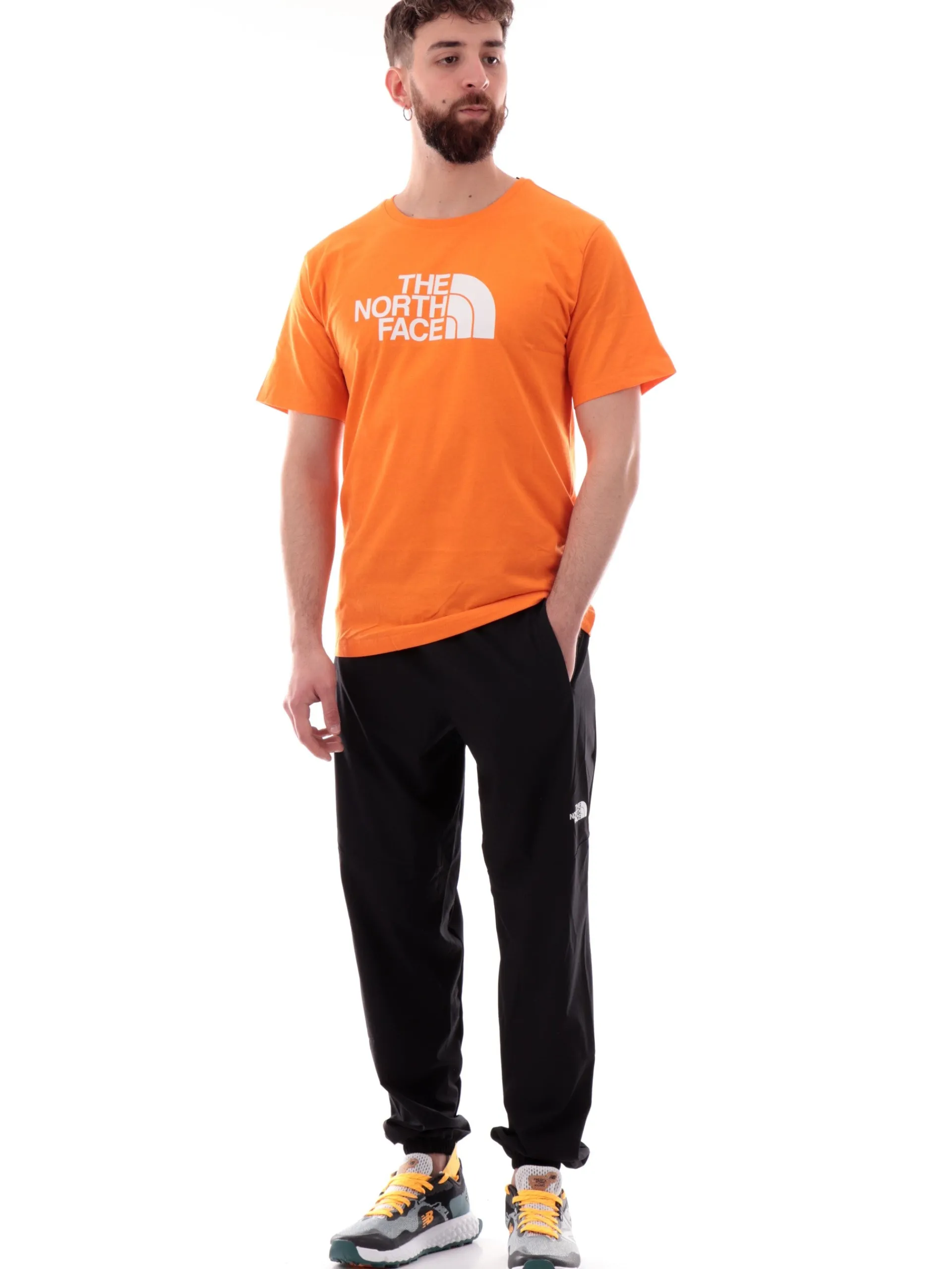 THE NORTH FACE T-Shirt*Maglia Easy Tee arancione girocollo da uomo logo North Face stampato NF0A8A6C