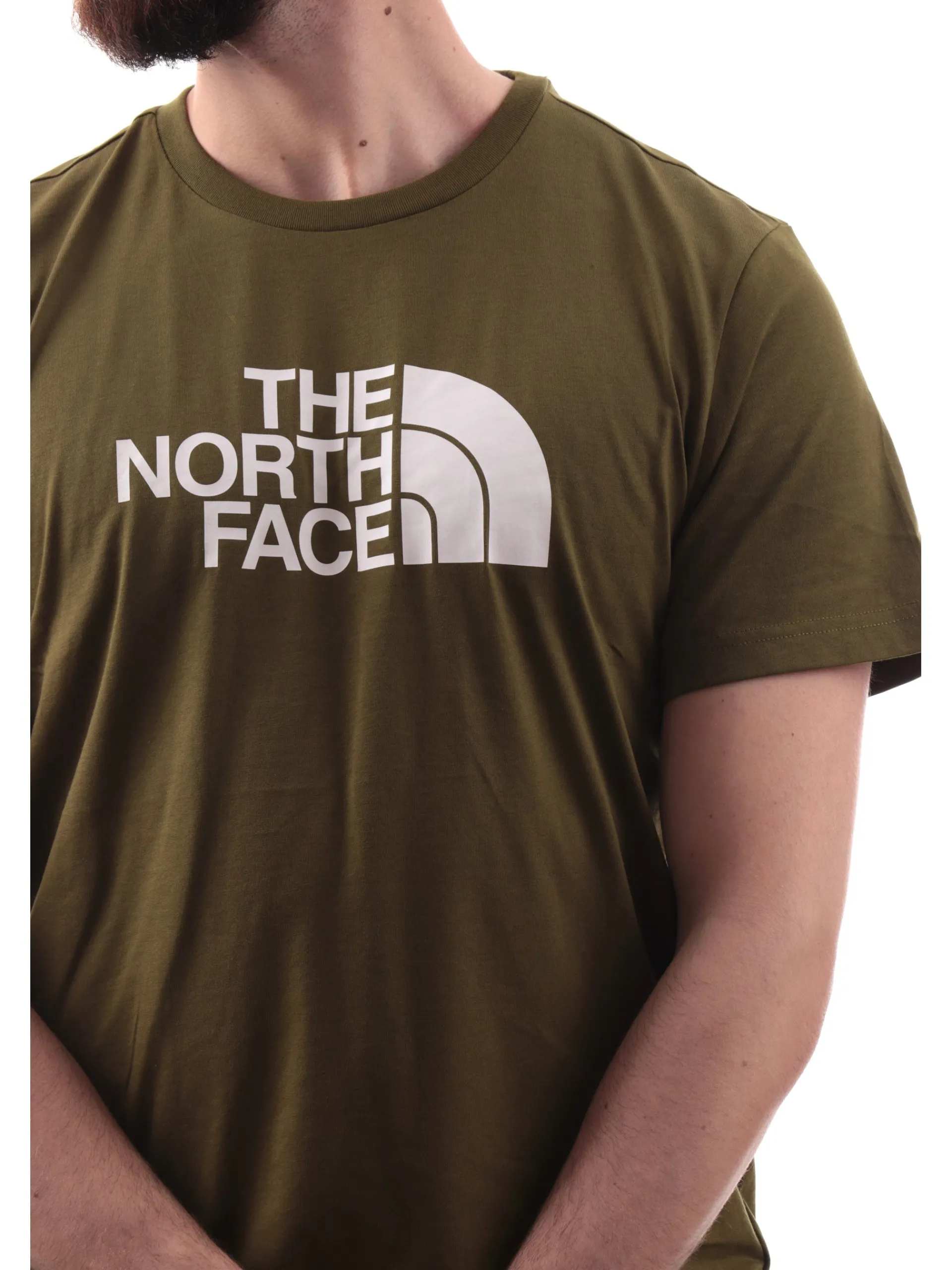 THE NORTH FACE T-Shirt*Maglia Easy Tee verde militare girocollo da uomo logo North Face stampato NF0A8A6C
