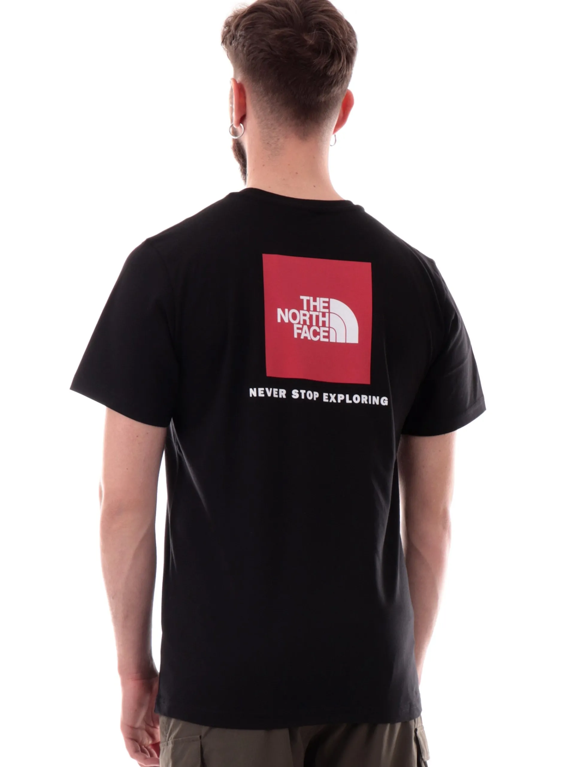 THE NORTH FACE T-Shirt*Maglia nera da uomo maxi logo Posteriore Redbox NF0A87NP