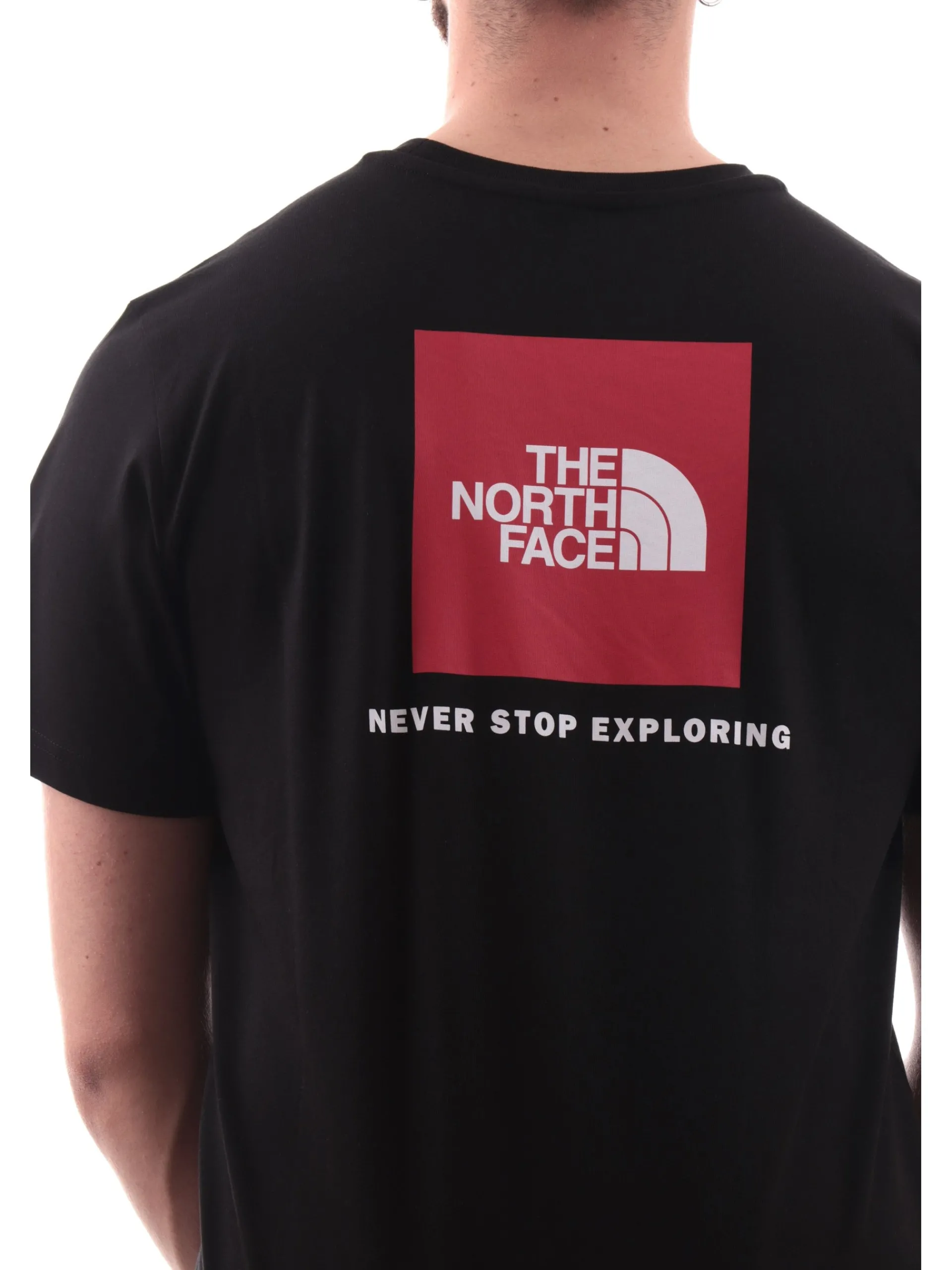 THE NORTH FACE T-Shirt*Maglia nera da uomo maxi logo Posteriore Redbox NF0A87NP