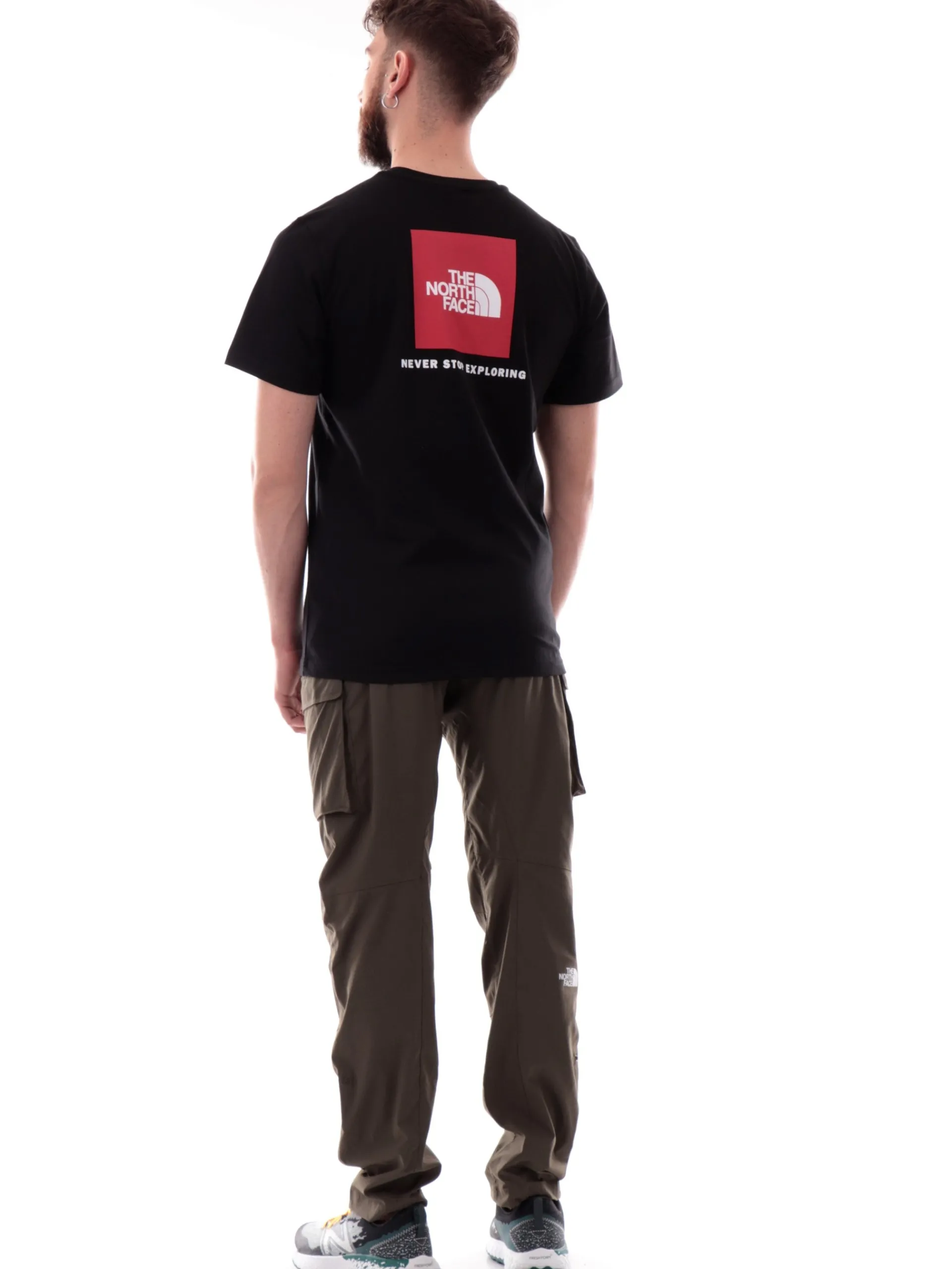 THE NORTH FACE T-Shirt*Maglia nera da uomo maxi logo Posteriore Redbox NF0A87NP