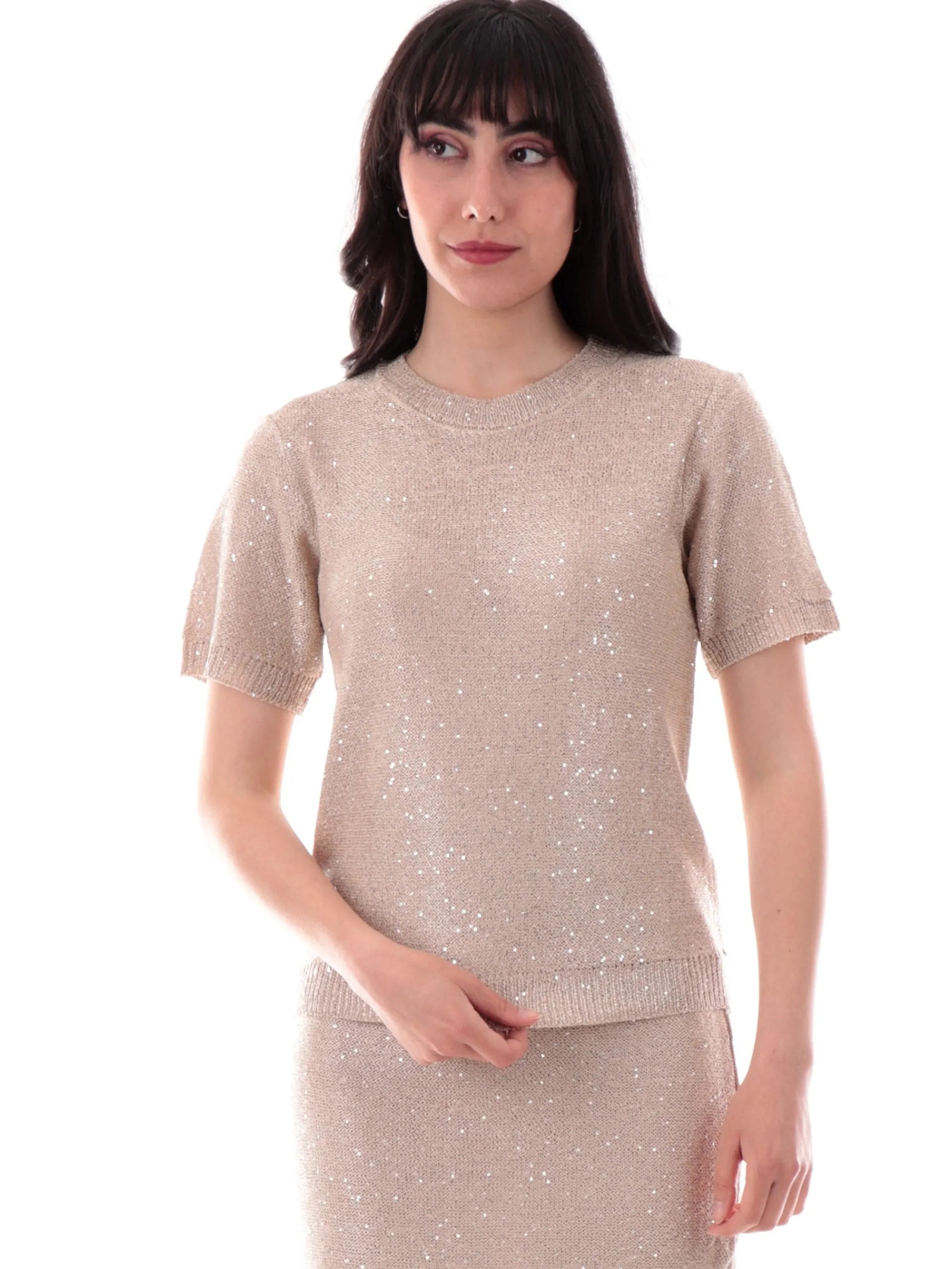 TIFFOSI Maglie*Maglia beige e oro con micro paillets oro 10059046168