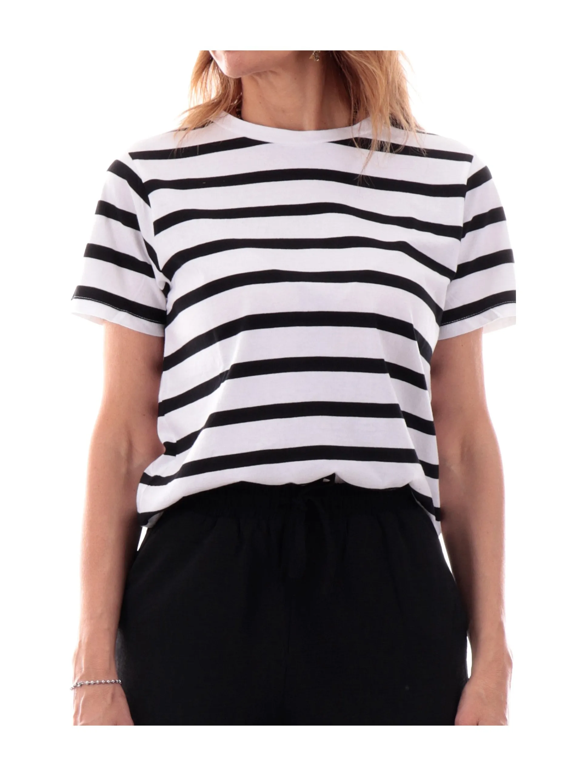 TIFFOSI T-Shirt*Maglia bianca a righe da donna girocollo POOL 10059231