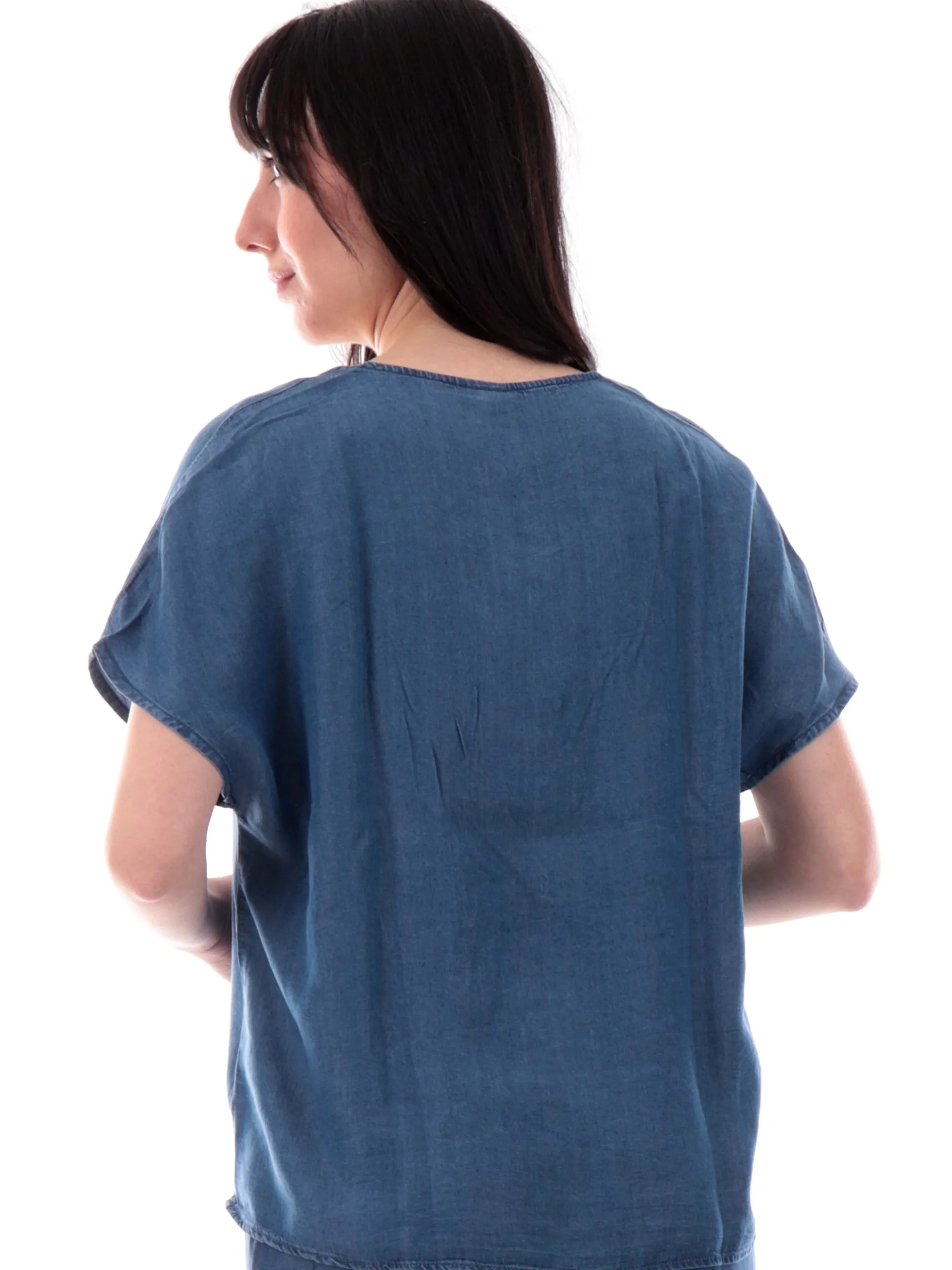 TIFFOSI Top & Camicie*Maglia jeans scollo a V con maniche corte ad aletta 10059604 M10