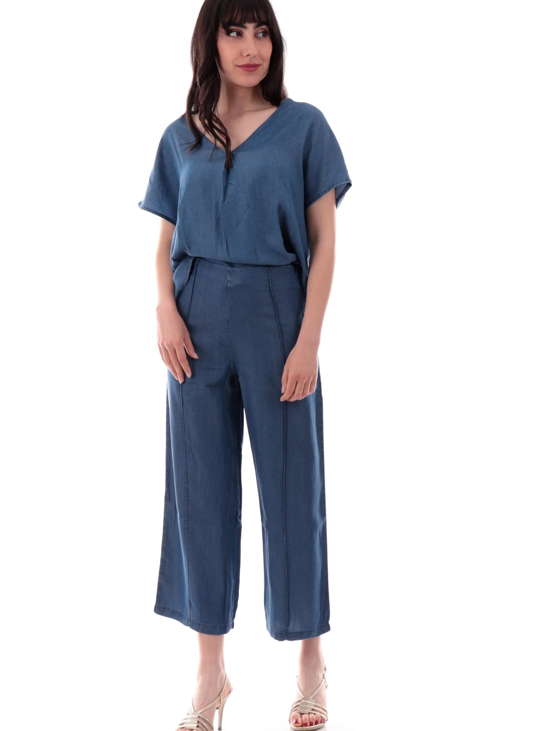 TIFFOSI Top & Camicie*Maglia jeans scollo a V con maniche corte ad aletta 10059604 M10