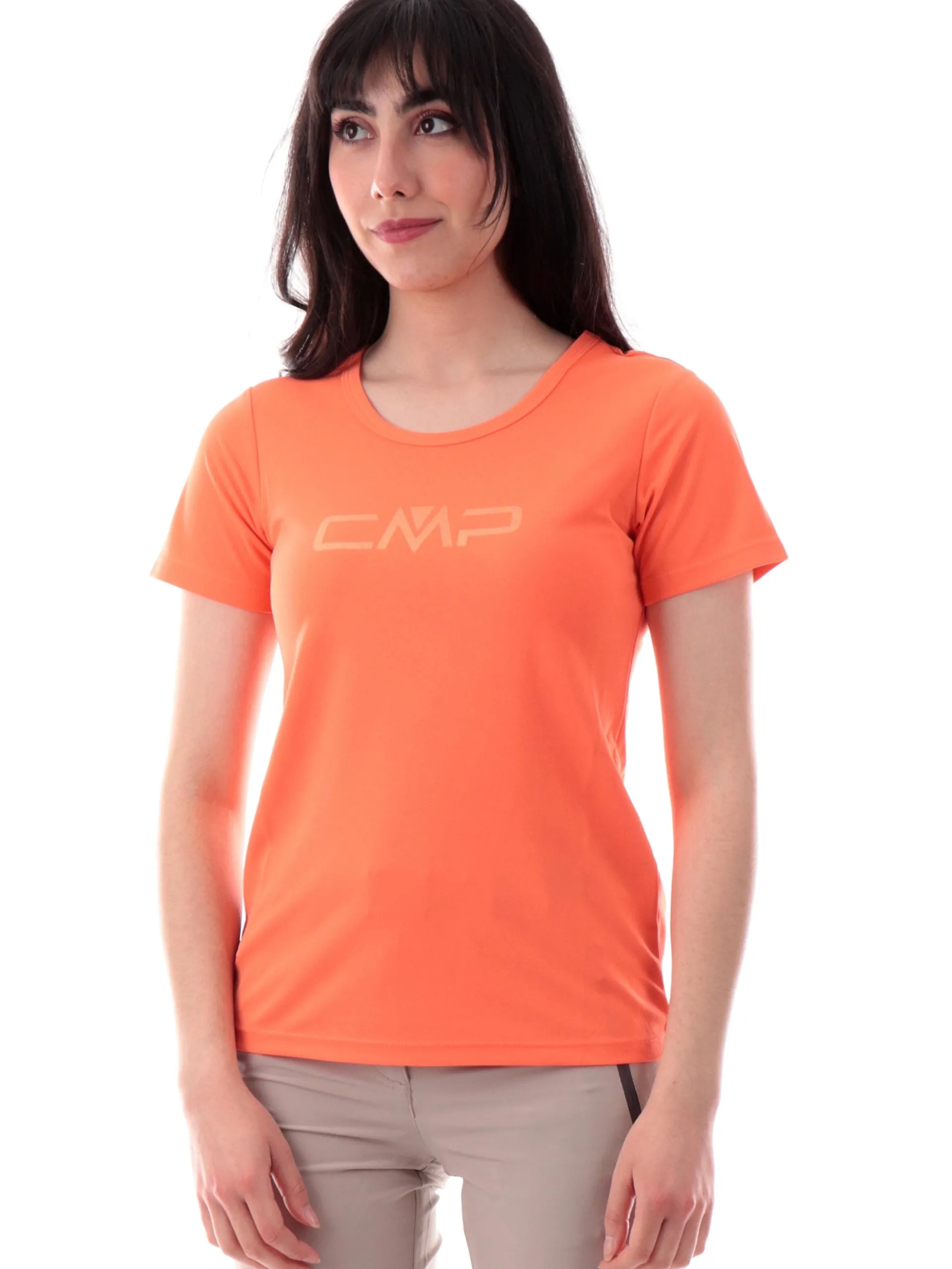 CMP T-Shirt*Maglia trekking arancione da donna con stampa 39T5676P