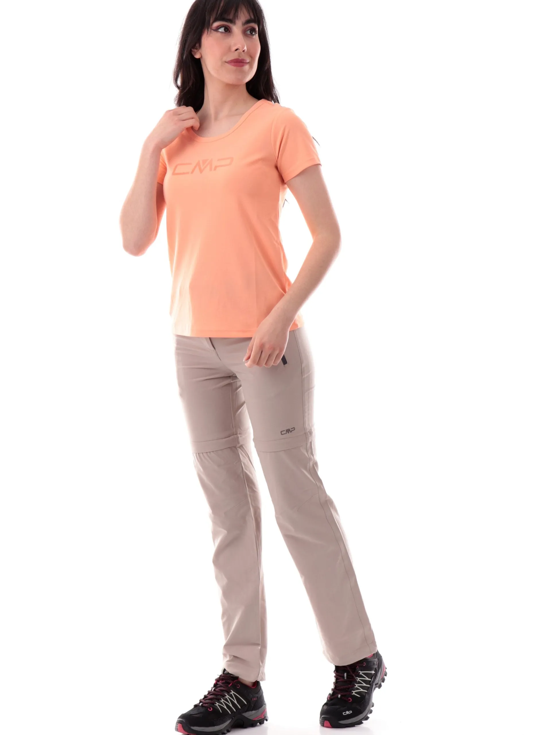 CMP T-Shirt*Maglia trekking rosa da donna con stampa 39T5676P