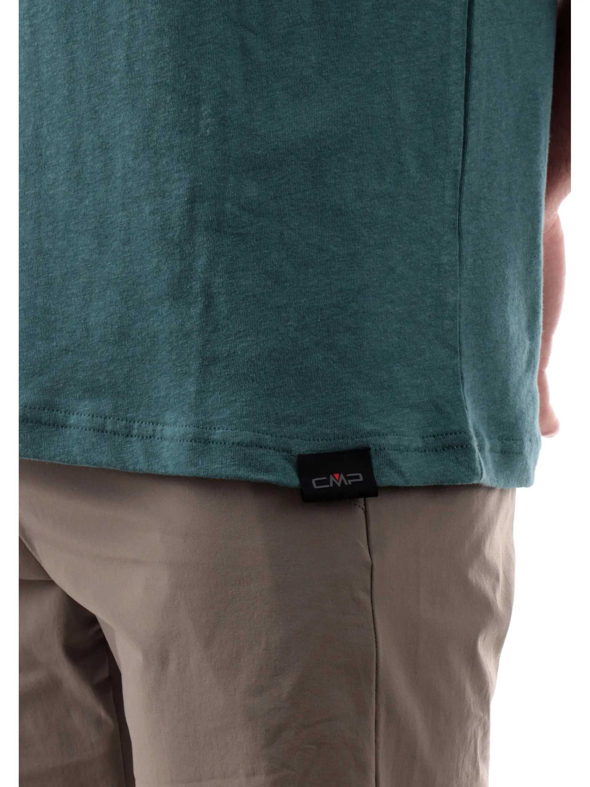 CMP T-Shirt*Maglia trekking verde da uomo in canapa con patch gommato 35F7647