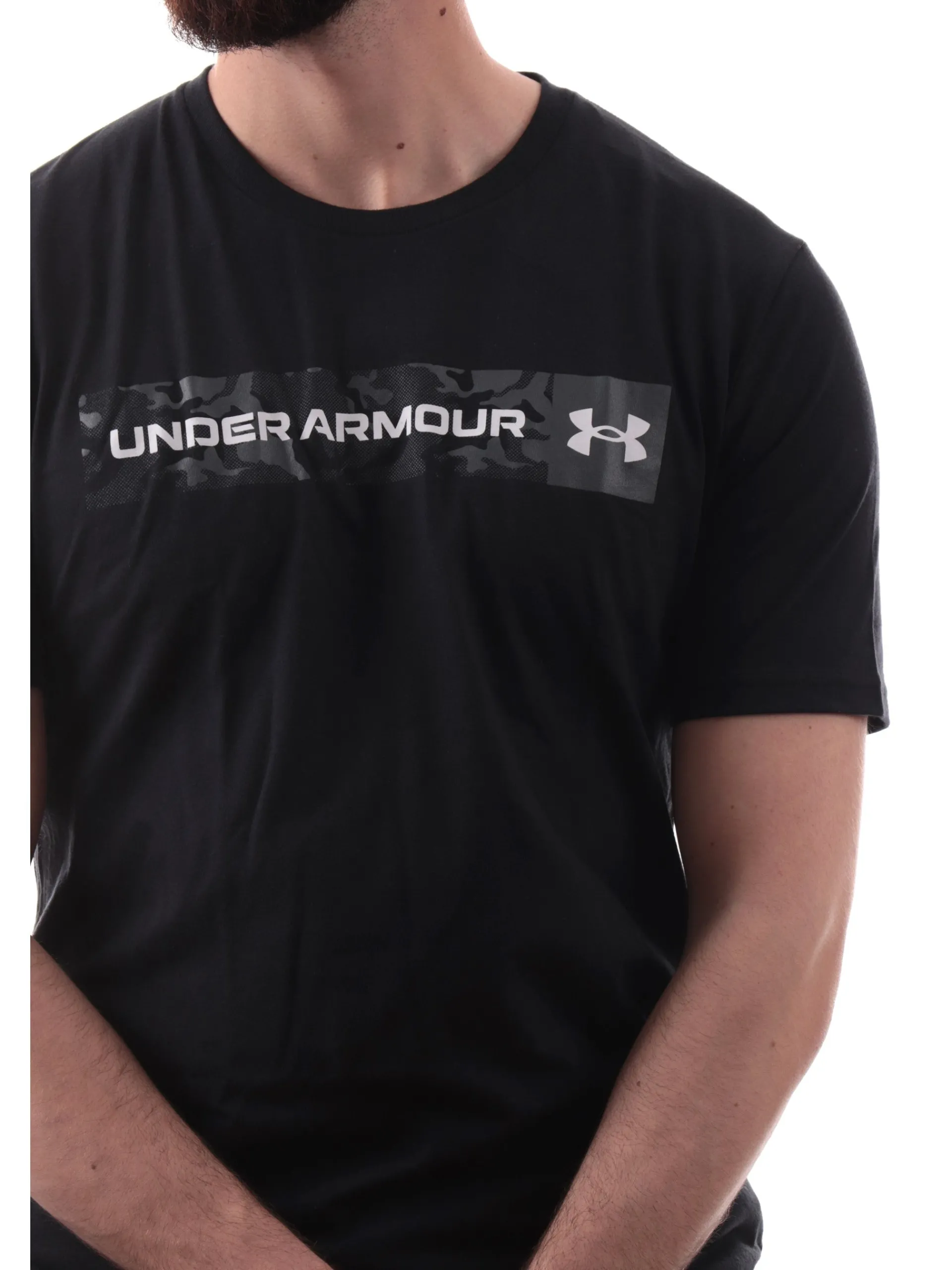 UNDER ARMOUR T-Shirt*Maglia nera da uomo logo camo 13768300