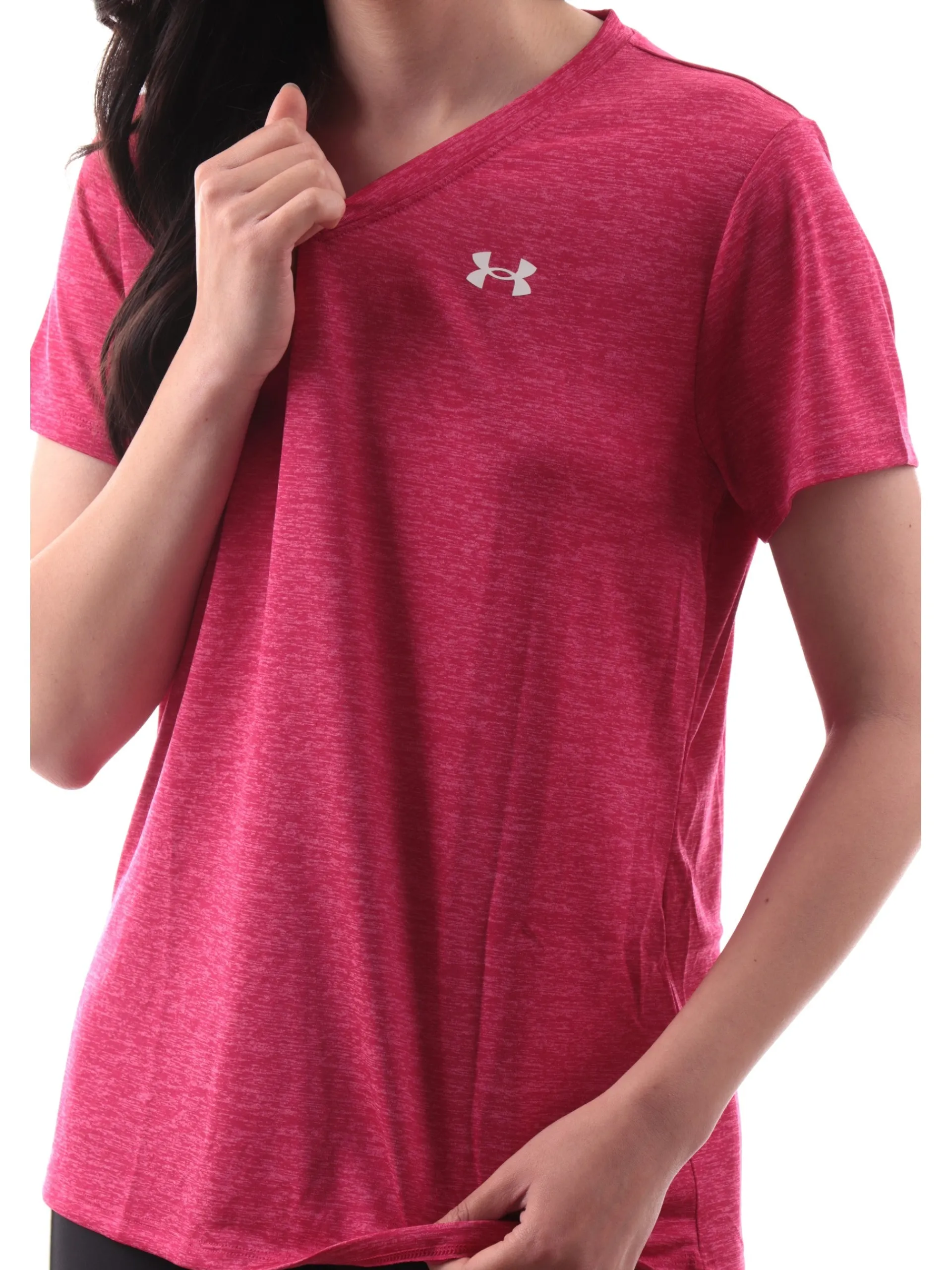 UNDER ARMOUR T-Shirt*Maglia Tech fucsia da donna scollo a V 13842270