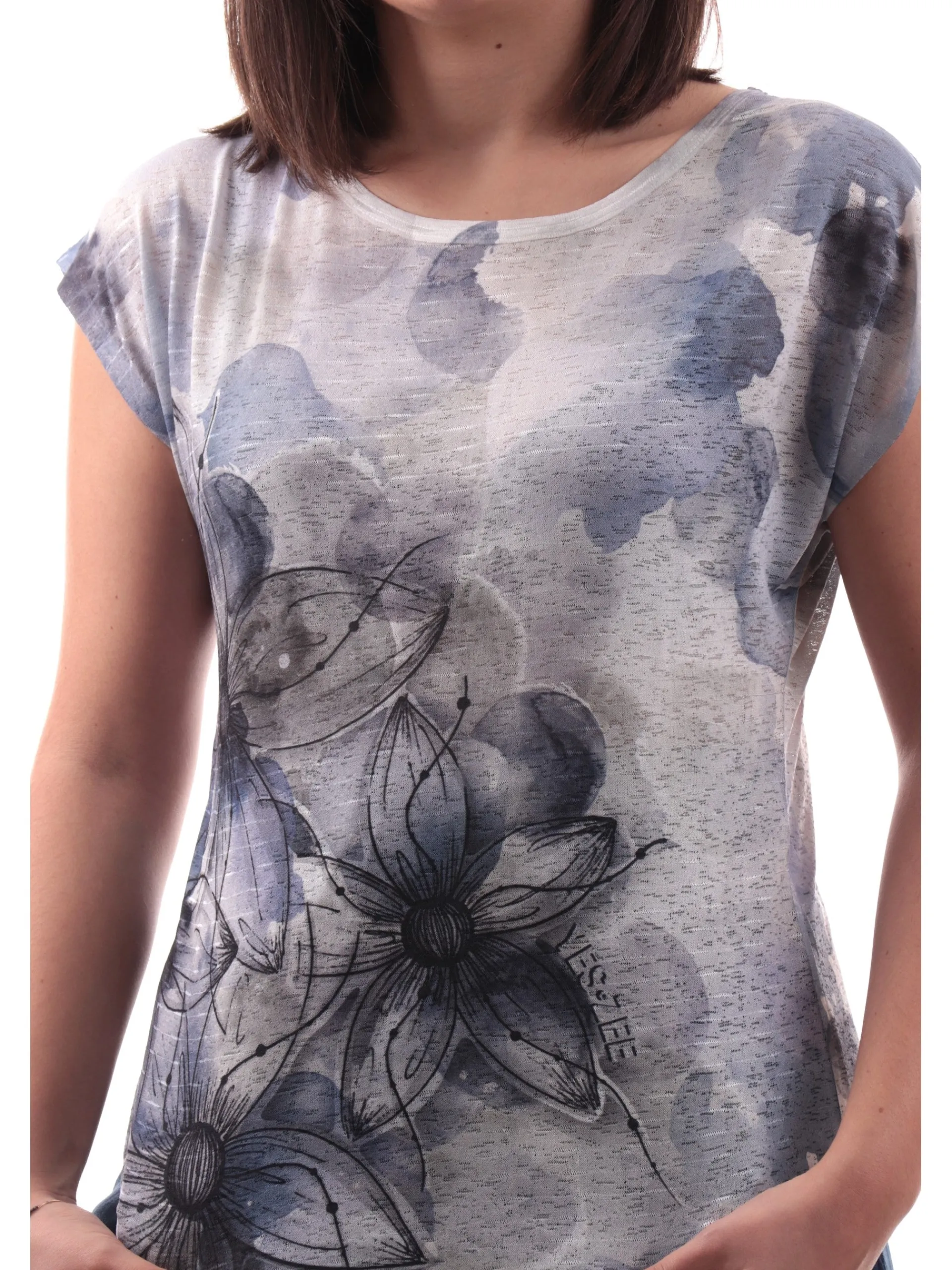 YES ZEE T-Shirt*Maglia bianca da donna stampa fiori T243Y302